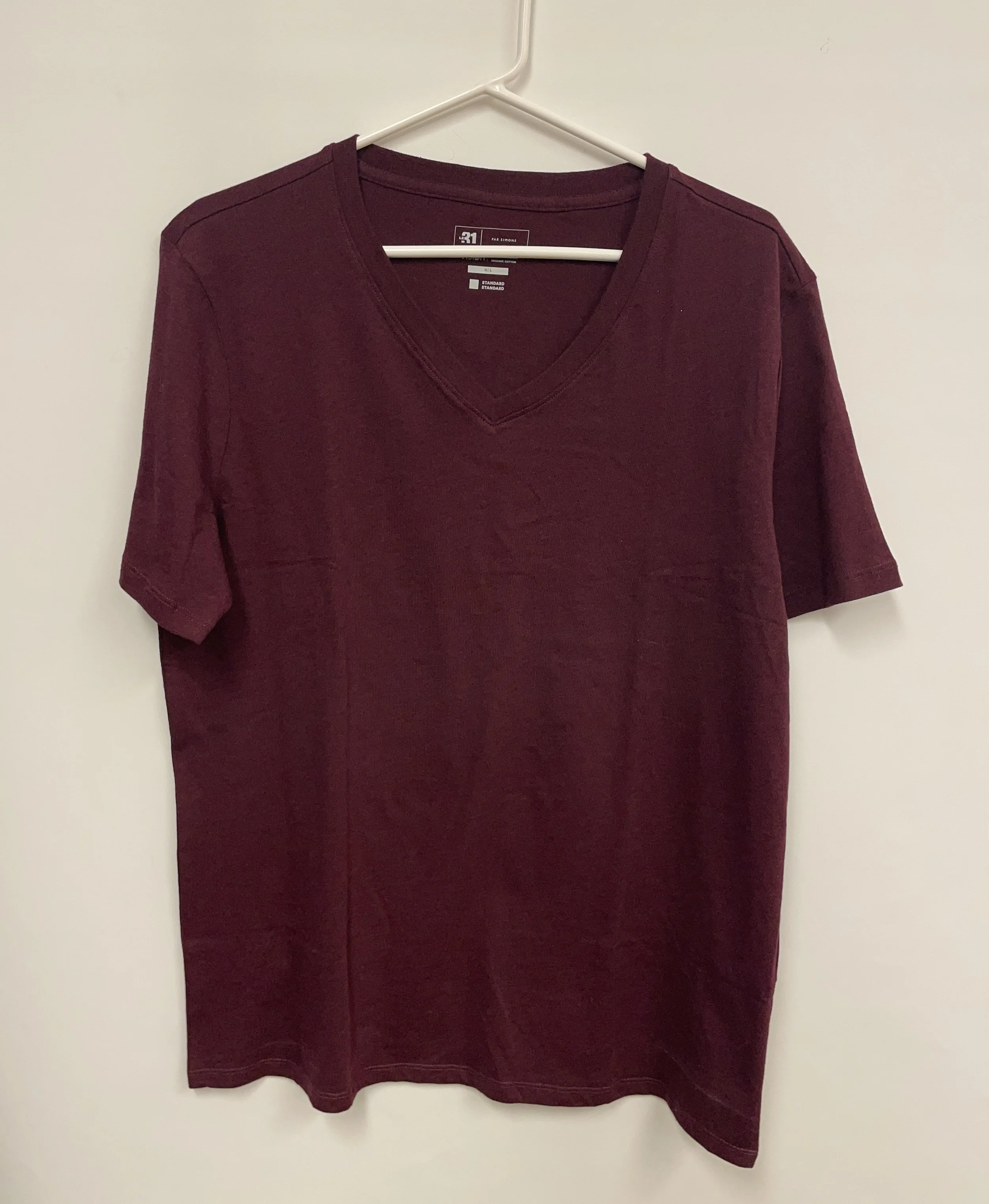 T-shirt bourgogne, LE 31 Simons, coton biologique, L.