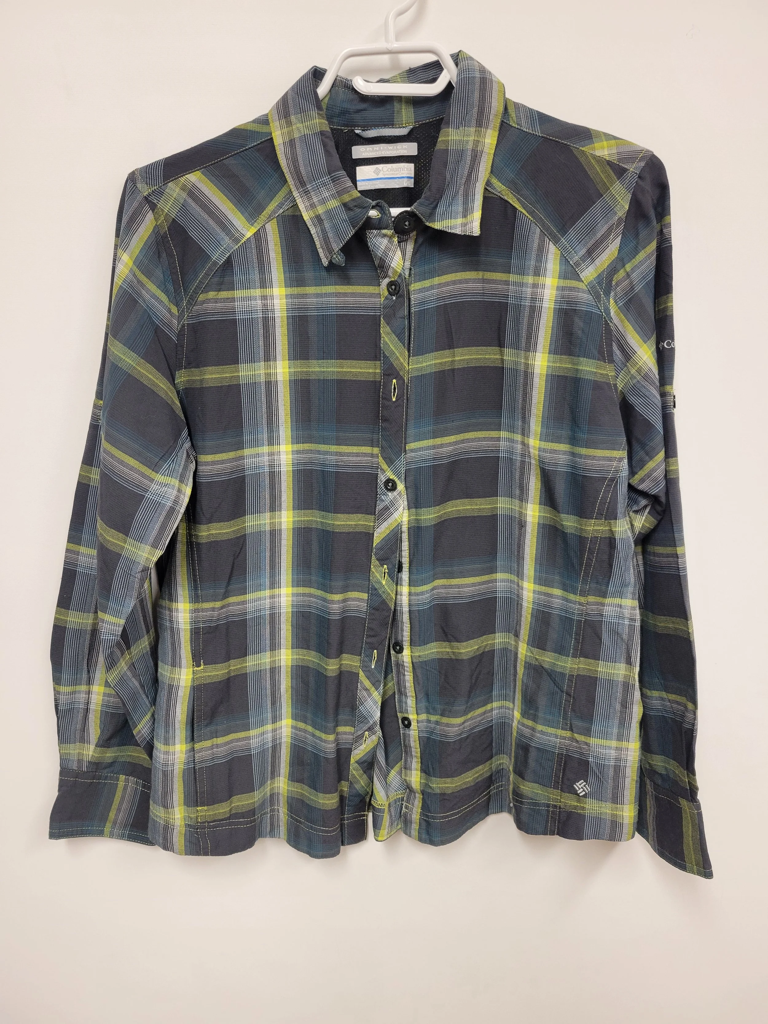 chemise a carreaux gris et vert, columbia, L