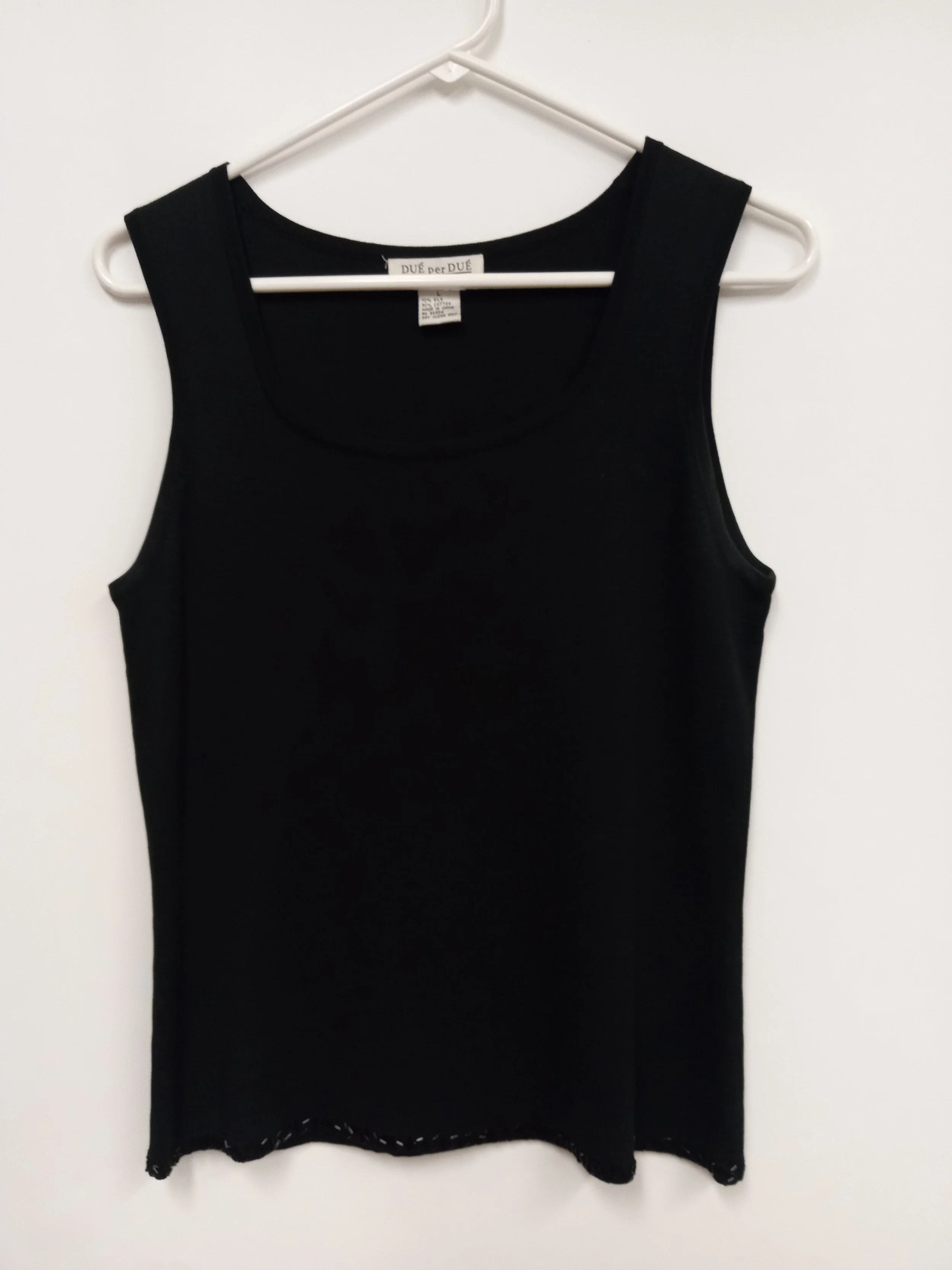 Haut sans manches, tricot noir, soie et coton, Dué per Dué, taille L
