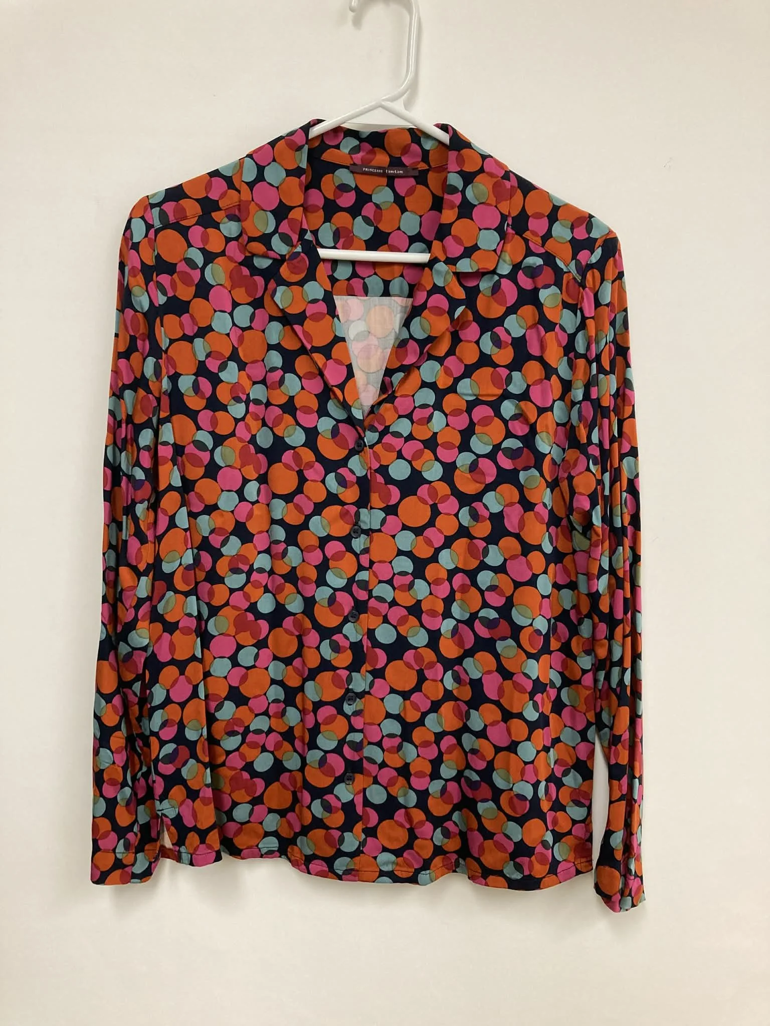 Chemisier motif cercles rose, vert et orange, Princesse Tam Tam, taille 1