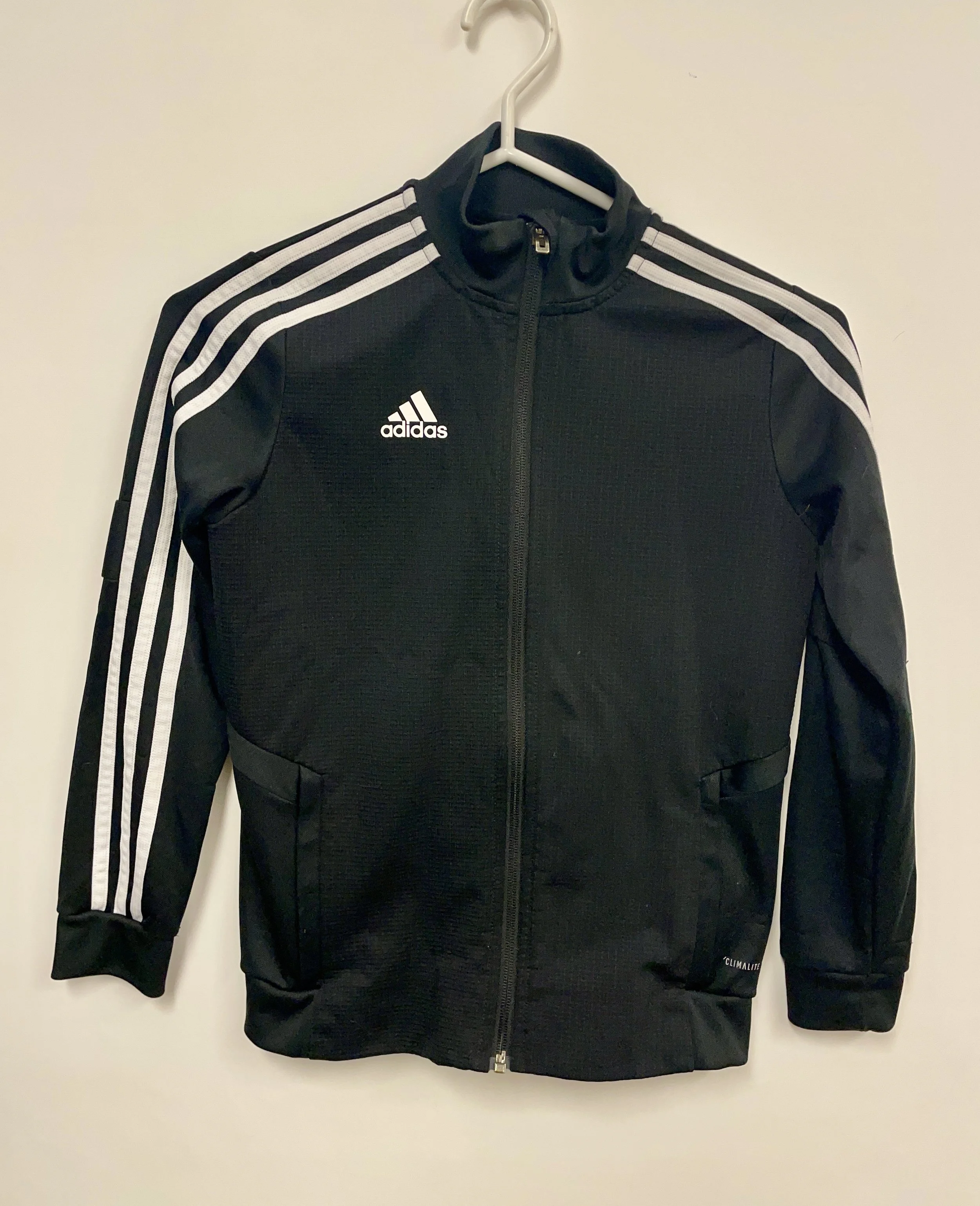 Veste mince noire, ADIDAS, S (9-10 ans).