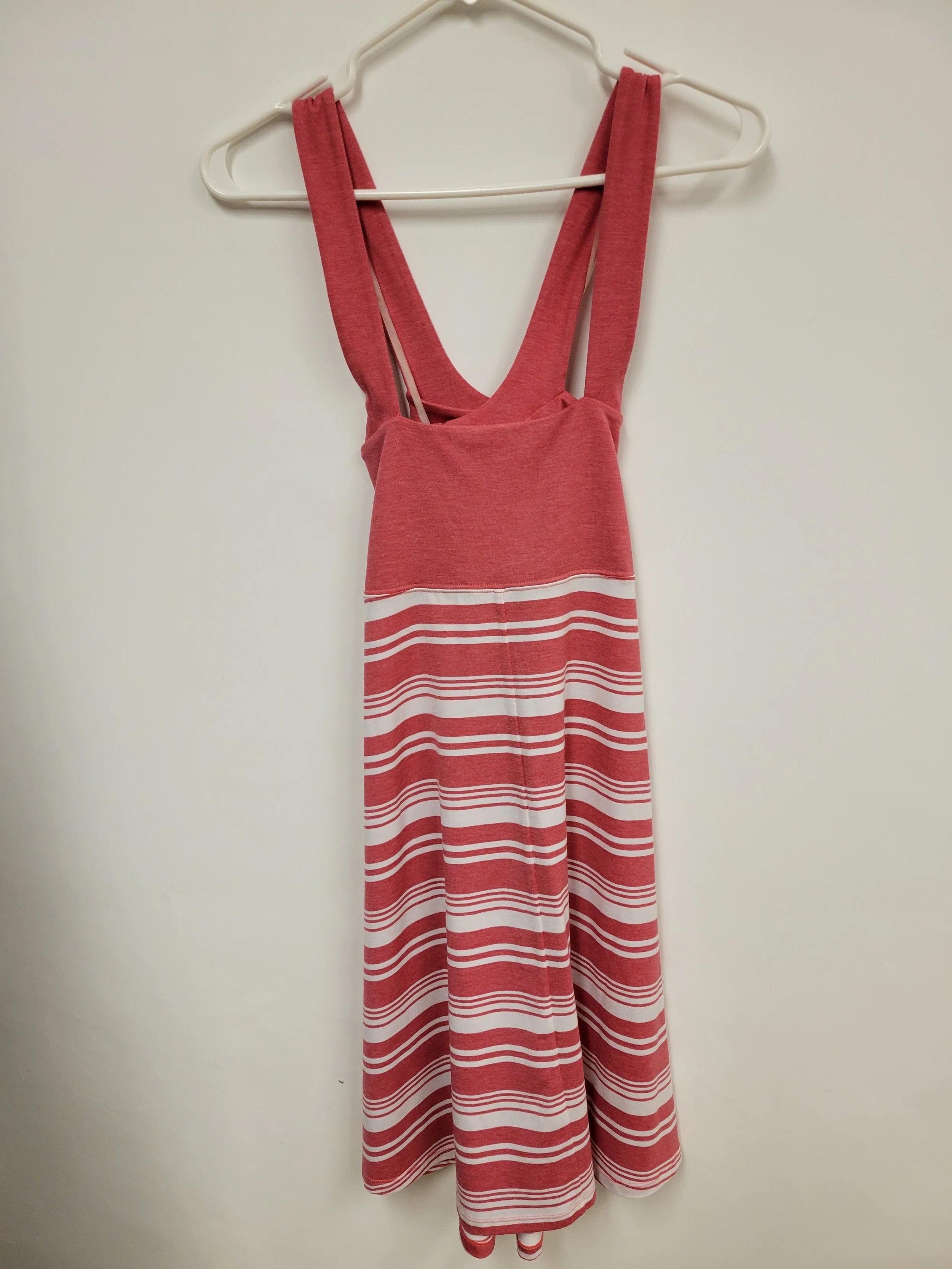 Robe rose rayée blanc, FIG, M