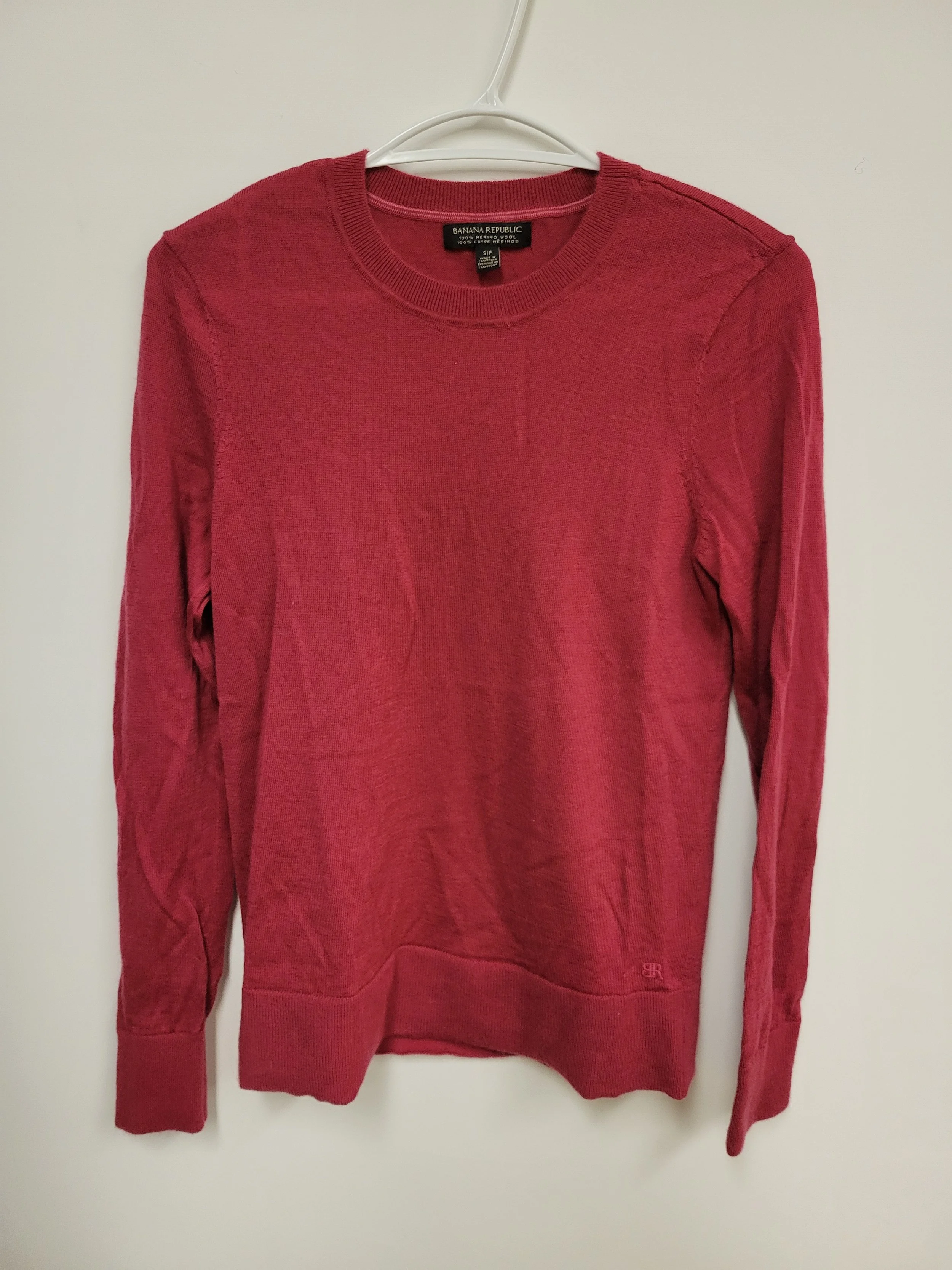 Chandail rose foncé 100% mérinos, Banana Republic, S