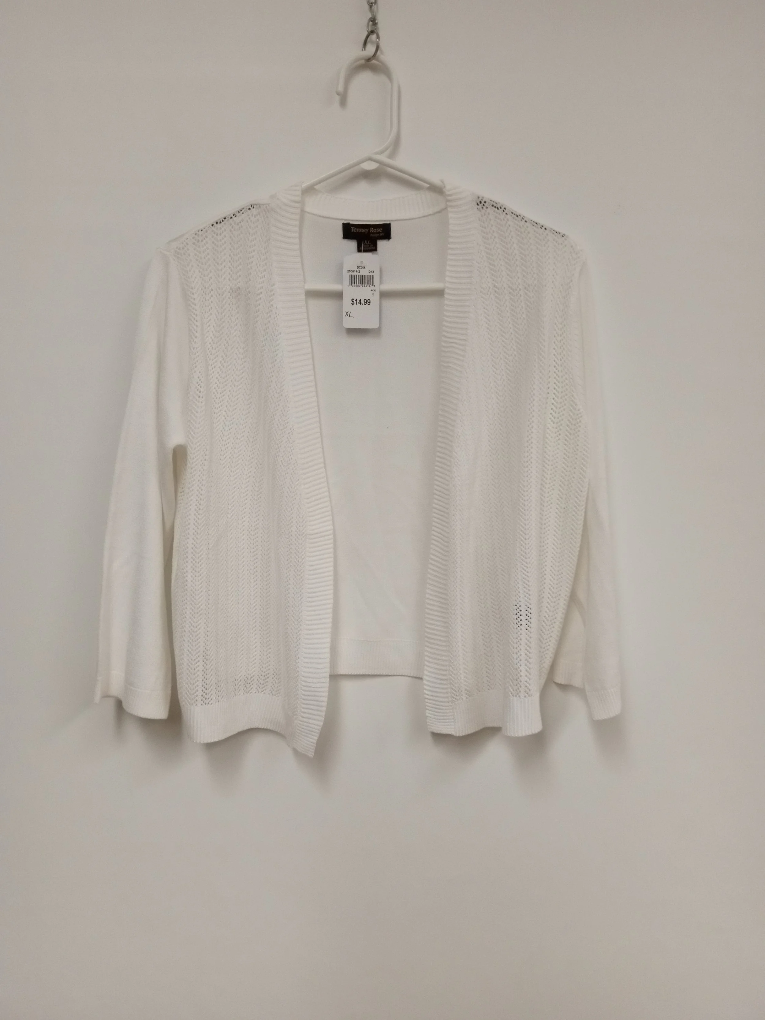 NEUF - Cardigan, blanc, Tenney Rose, XL