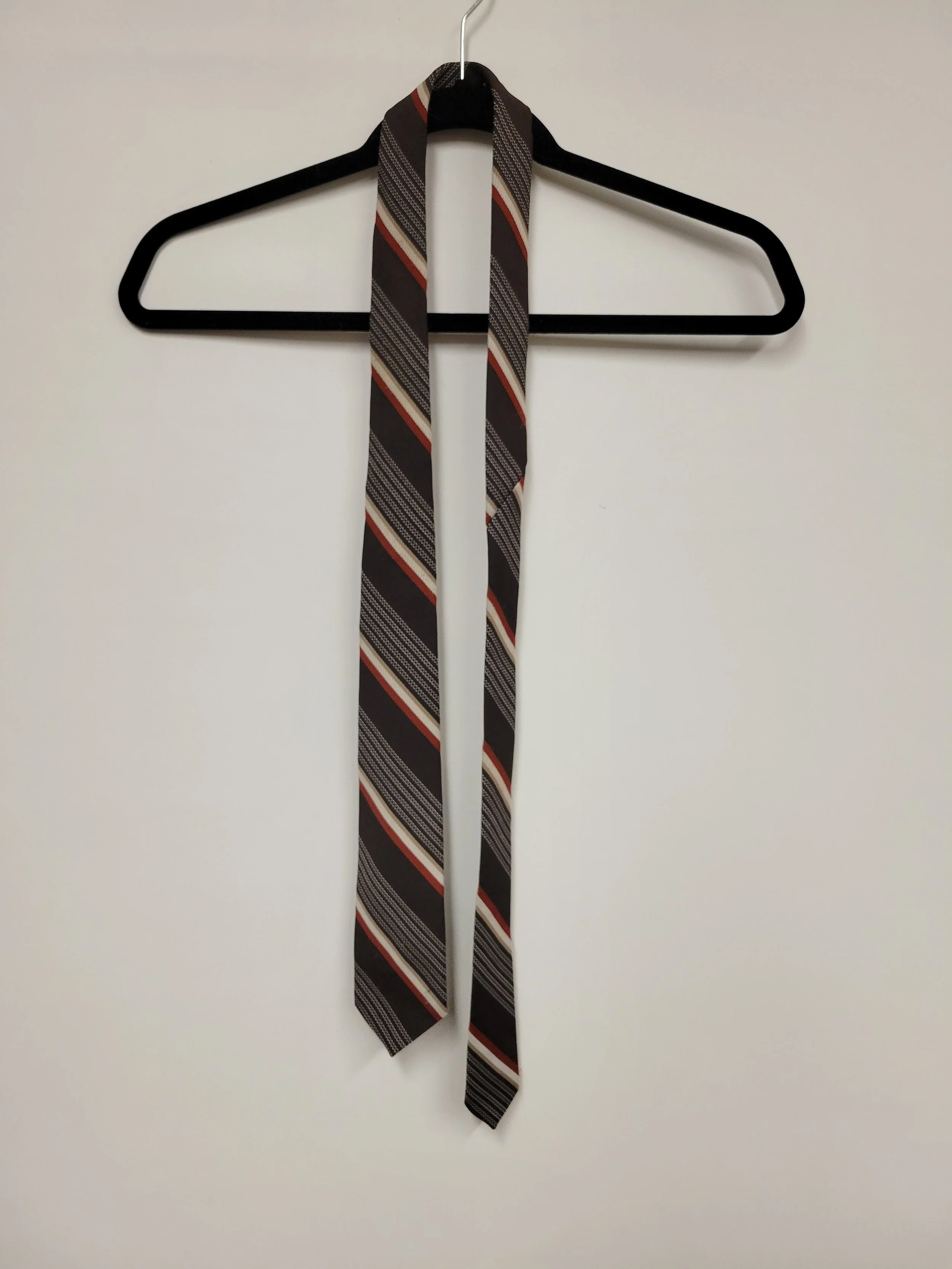Cravate rayée brun/orange