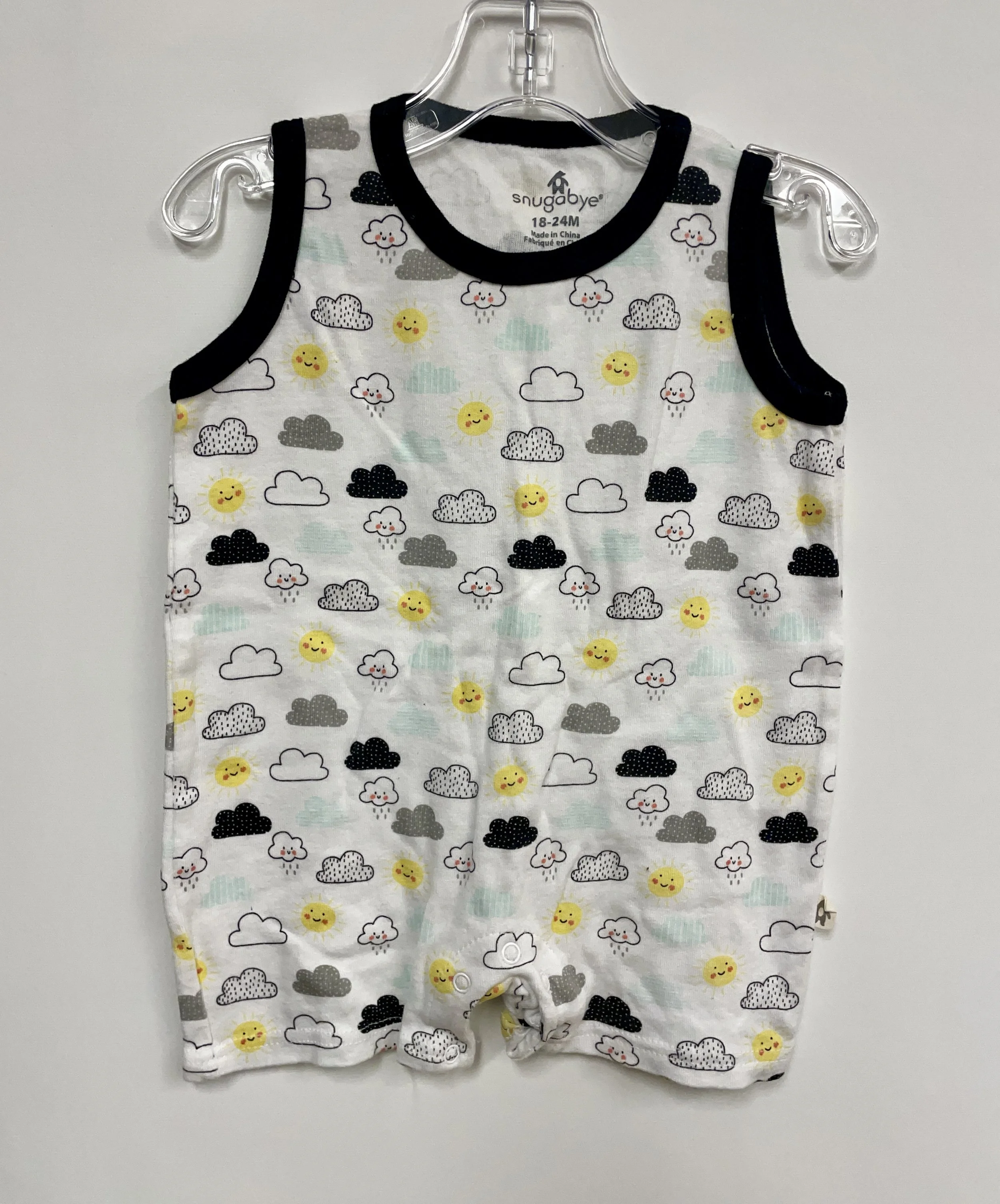 Barboteuse blanche et noire, SNUGABYE, taille 18-24 mois.