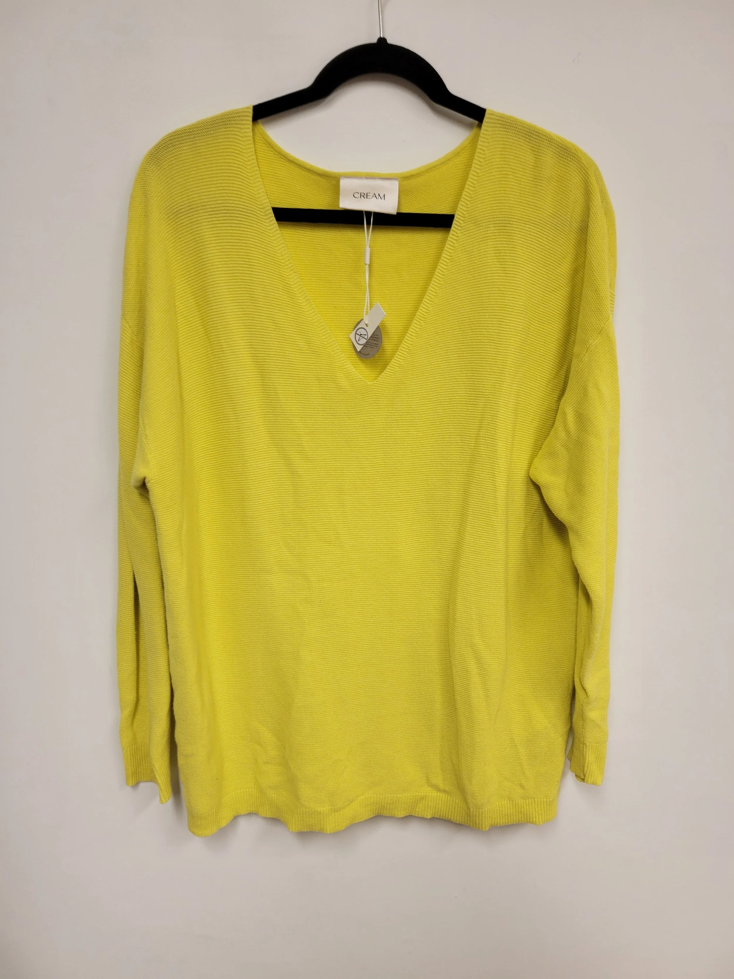 NEUF - Chandail jaune/vert vibrant, 100% coton, Cream, XL