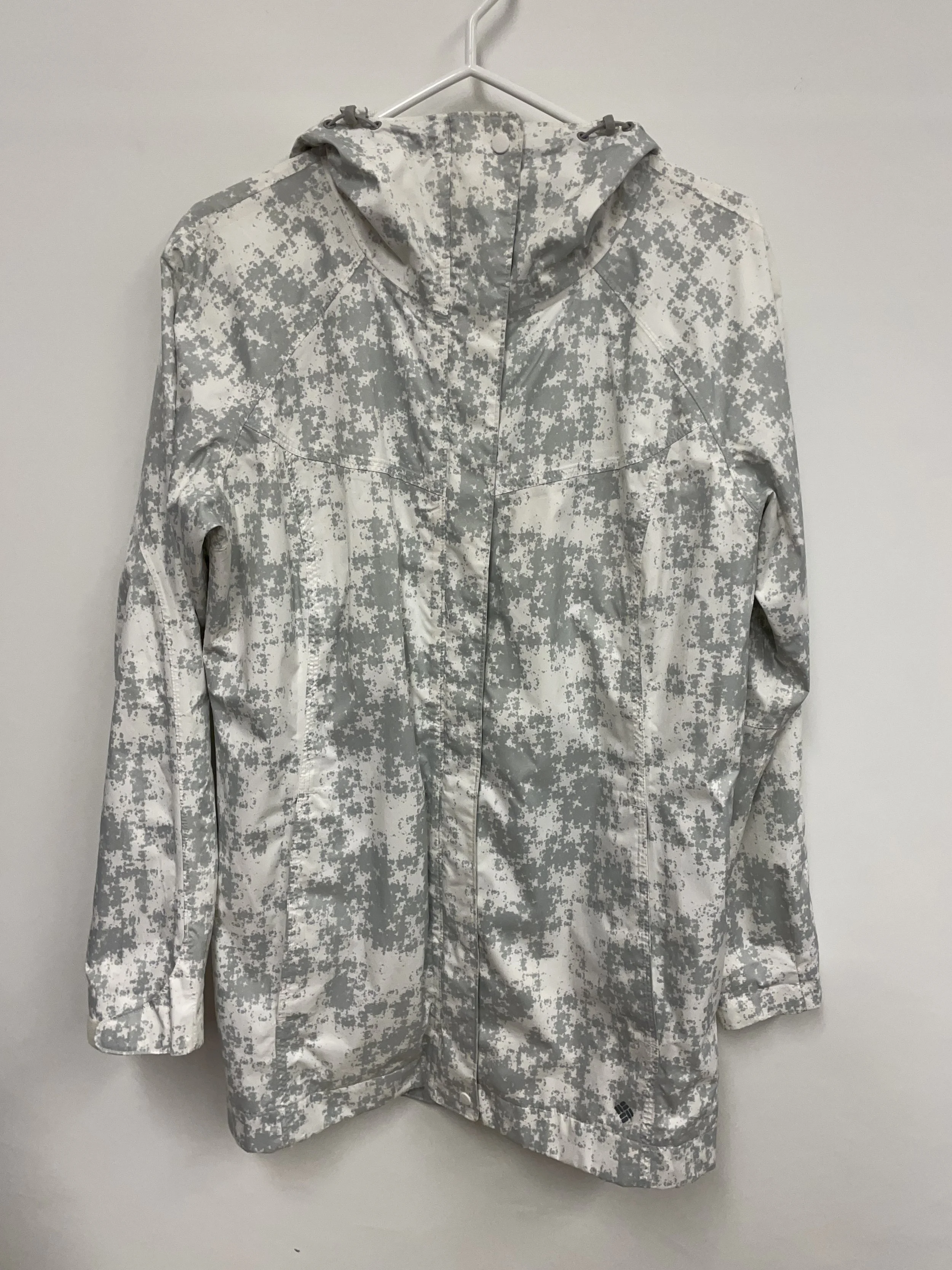 Coupe-vent imperméable blanc et gris,  COLUMBIA, taille L.