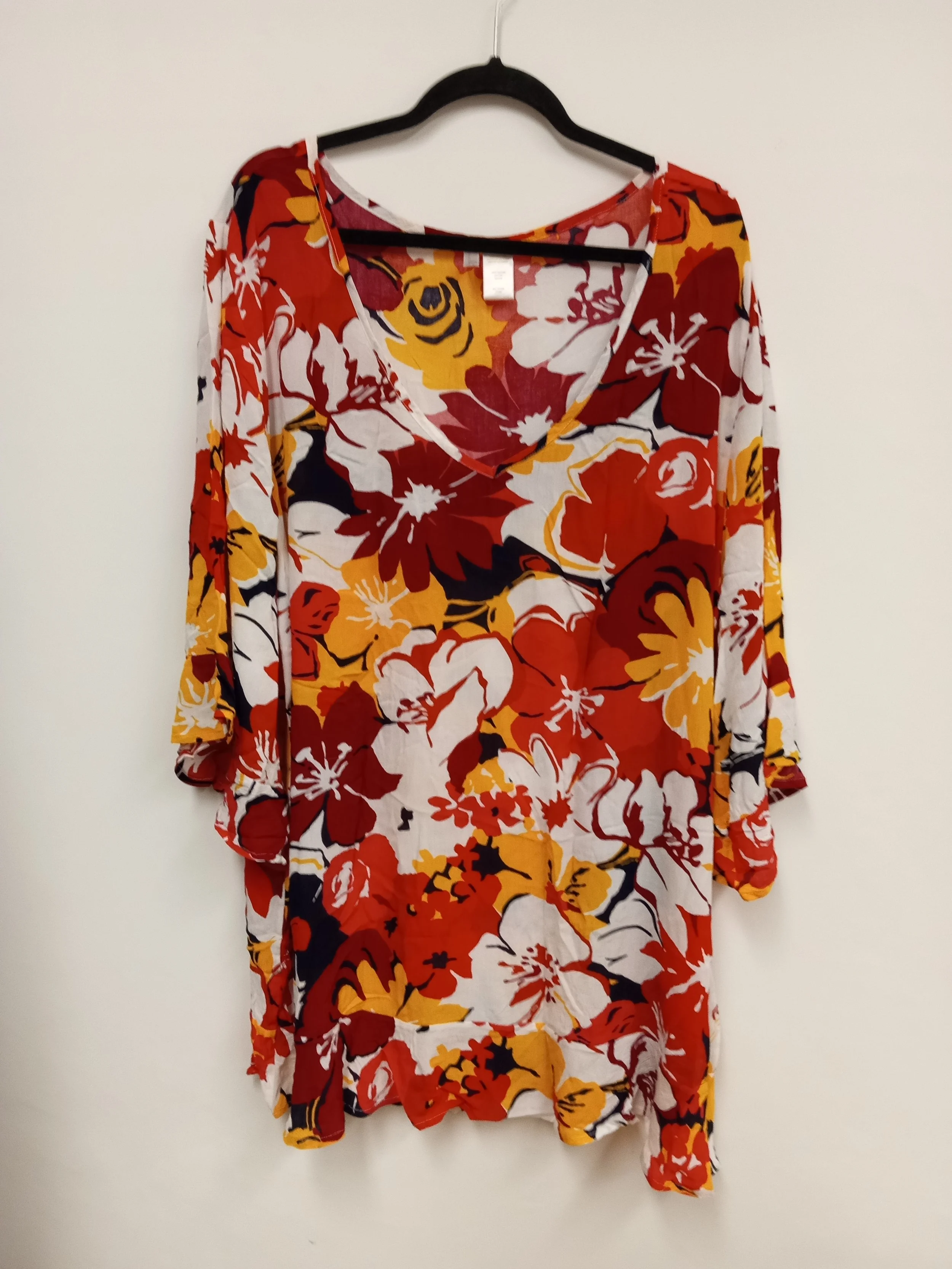 Robe légère, motif fleuri coloréé, Anne Cole, taille 18-20