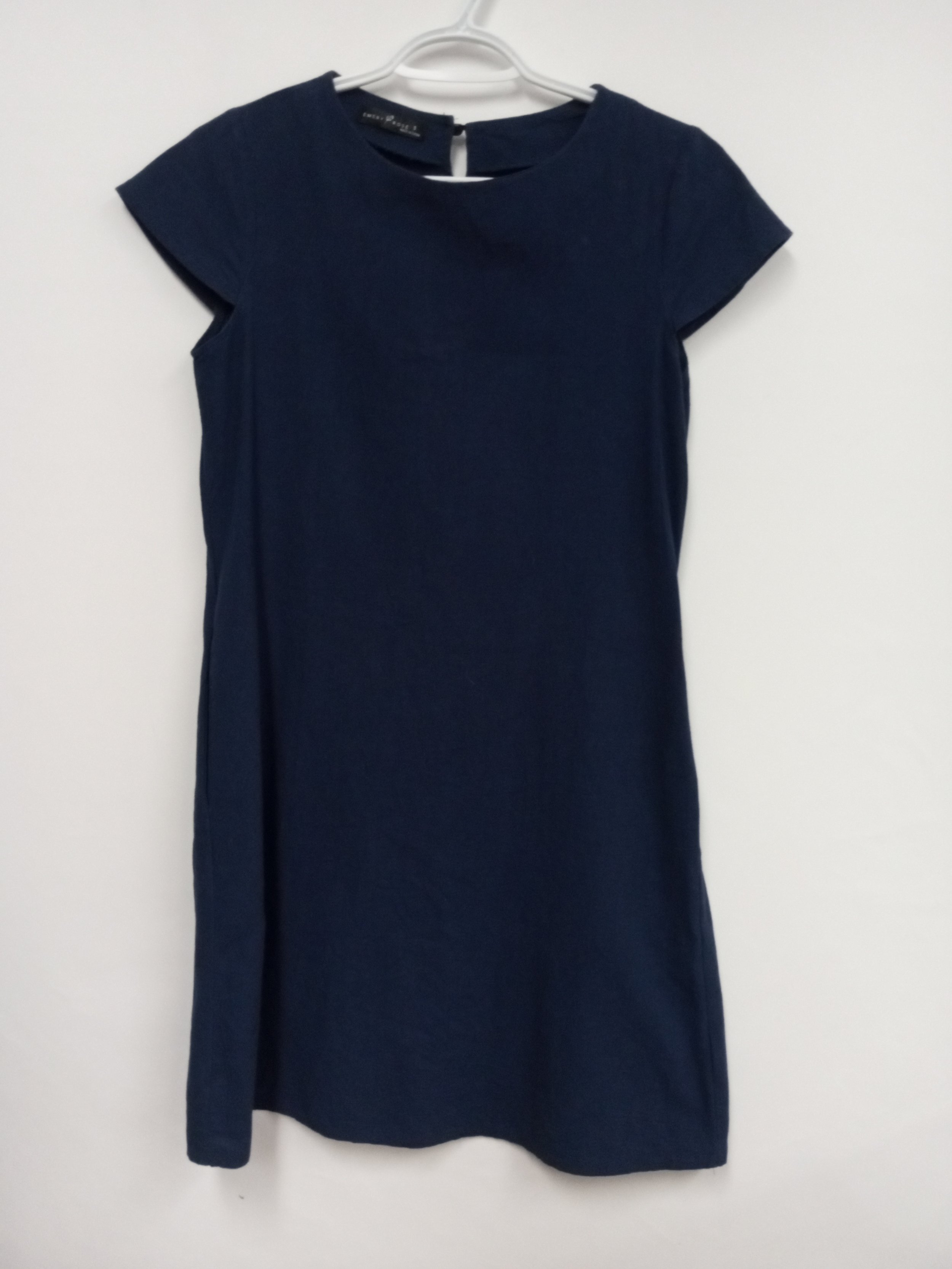 Robe courte, petites manches, bleue, en coton, avec poches, EMERY ROSE, taille S