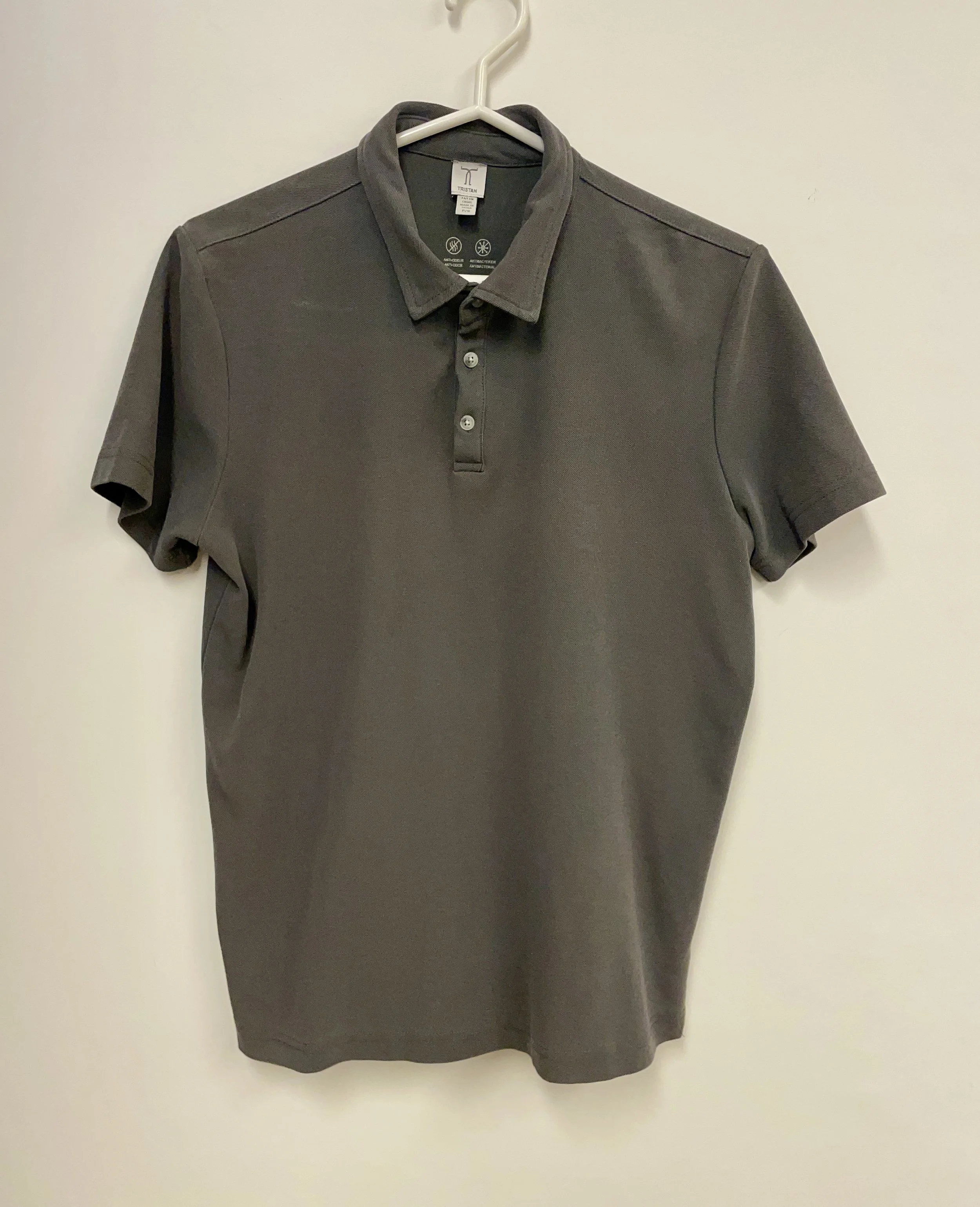 Polo gris, TRISTAN, polyester/cotton, taille S.