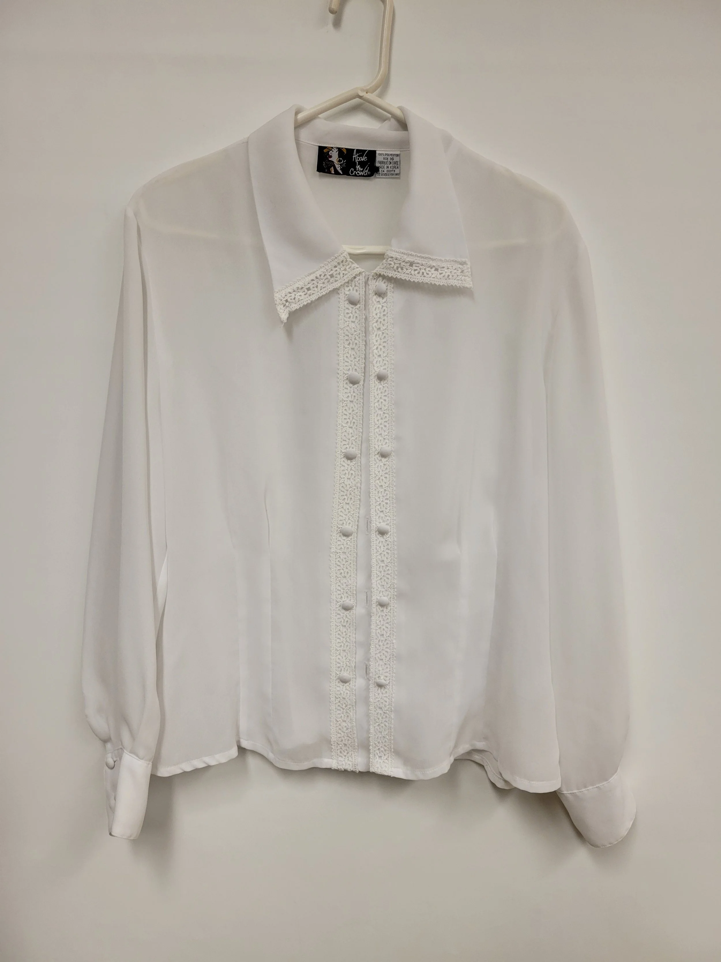 Chemise blanche en transparence avec dentelle, Above the crowd, taille 16 (XL)