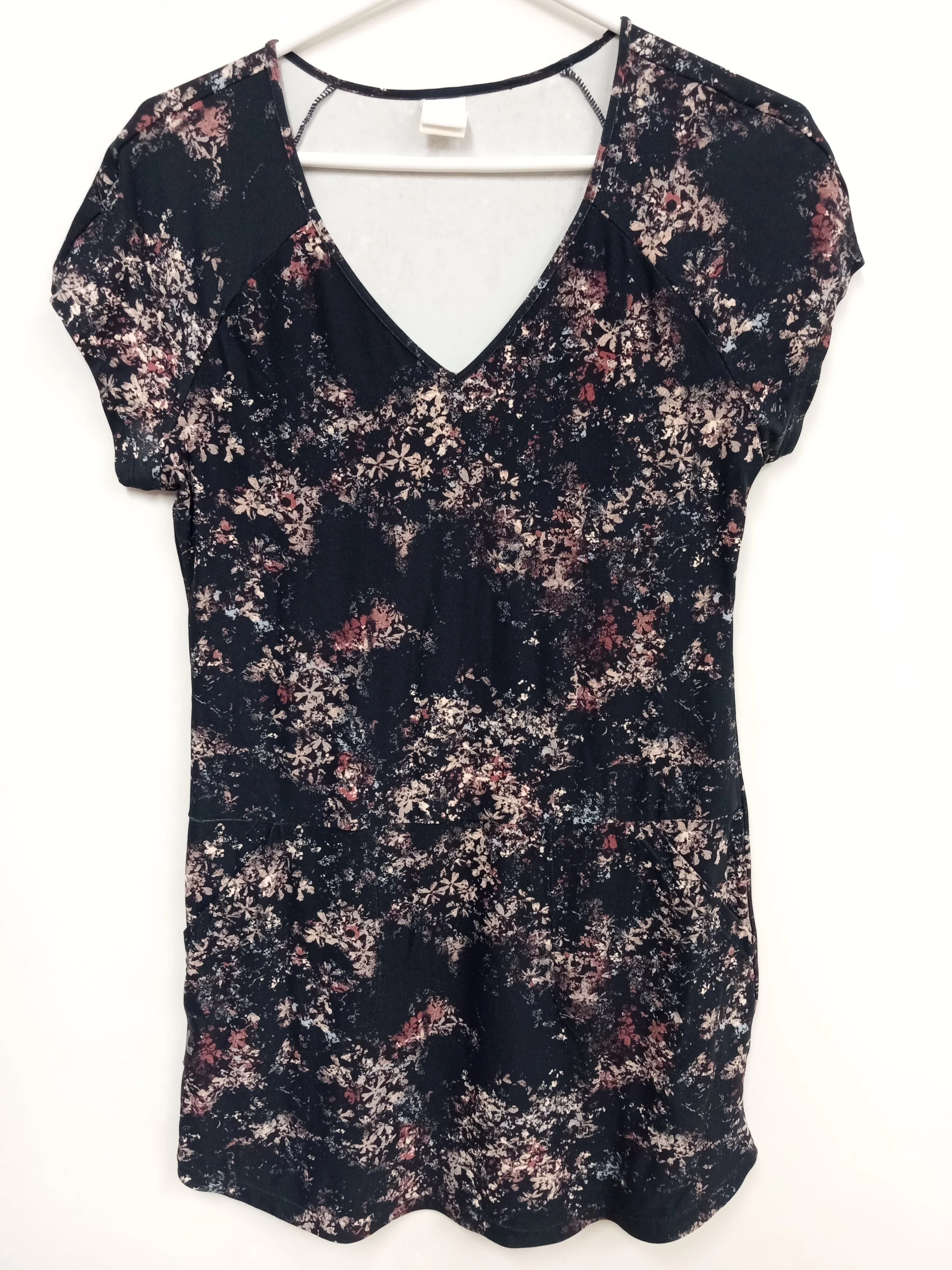 Robe bleue marine avec fleurs roses, Lole, S
