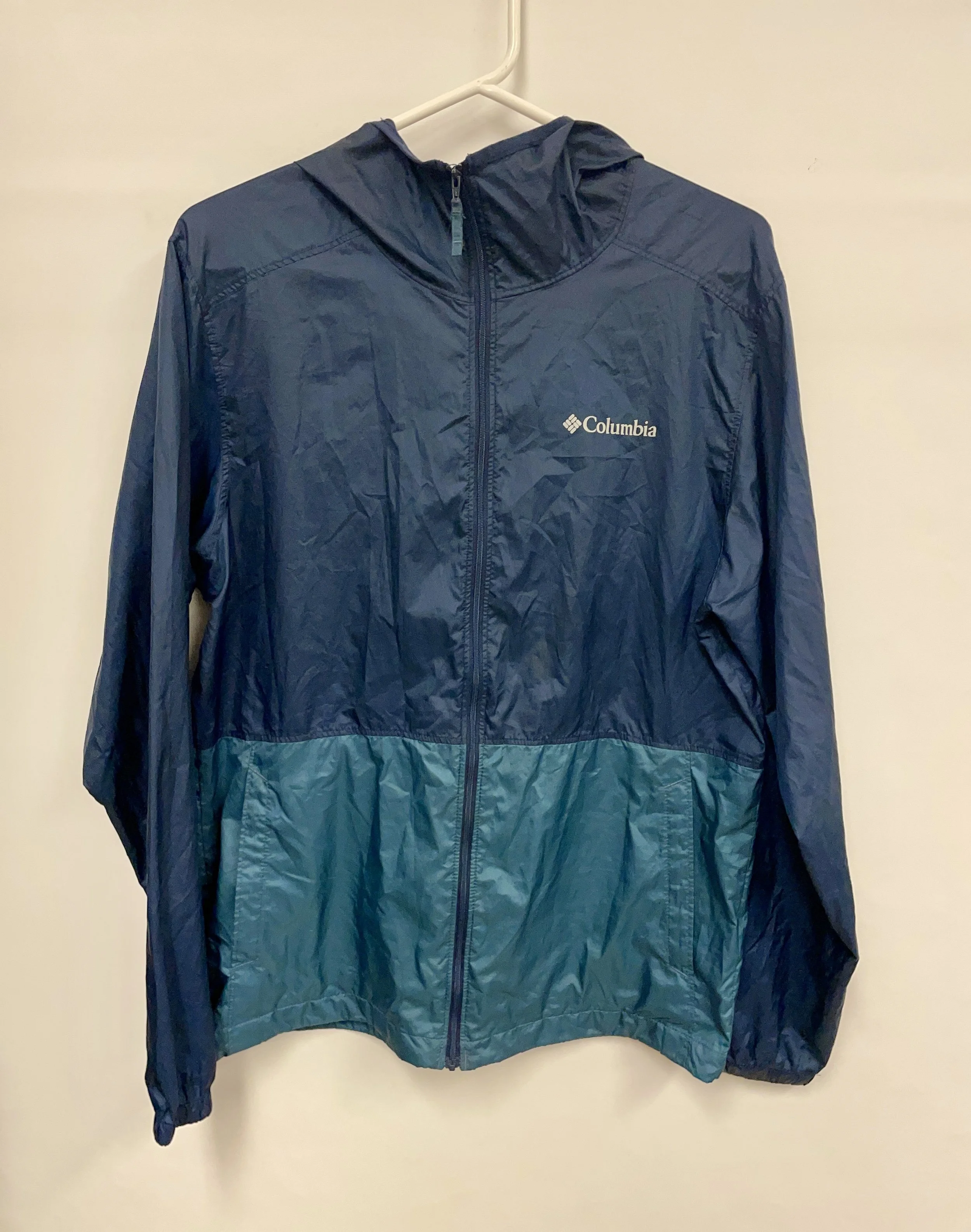 Coupe-vent imperméable mince marine et vert, COLUMBIA, S.