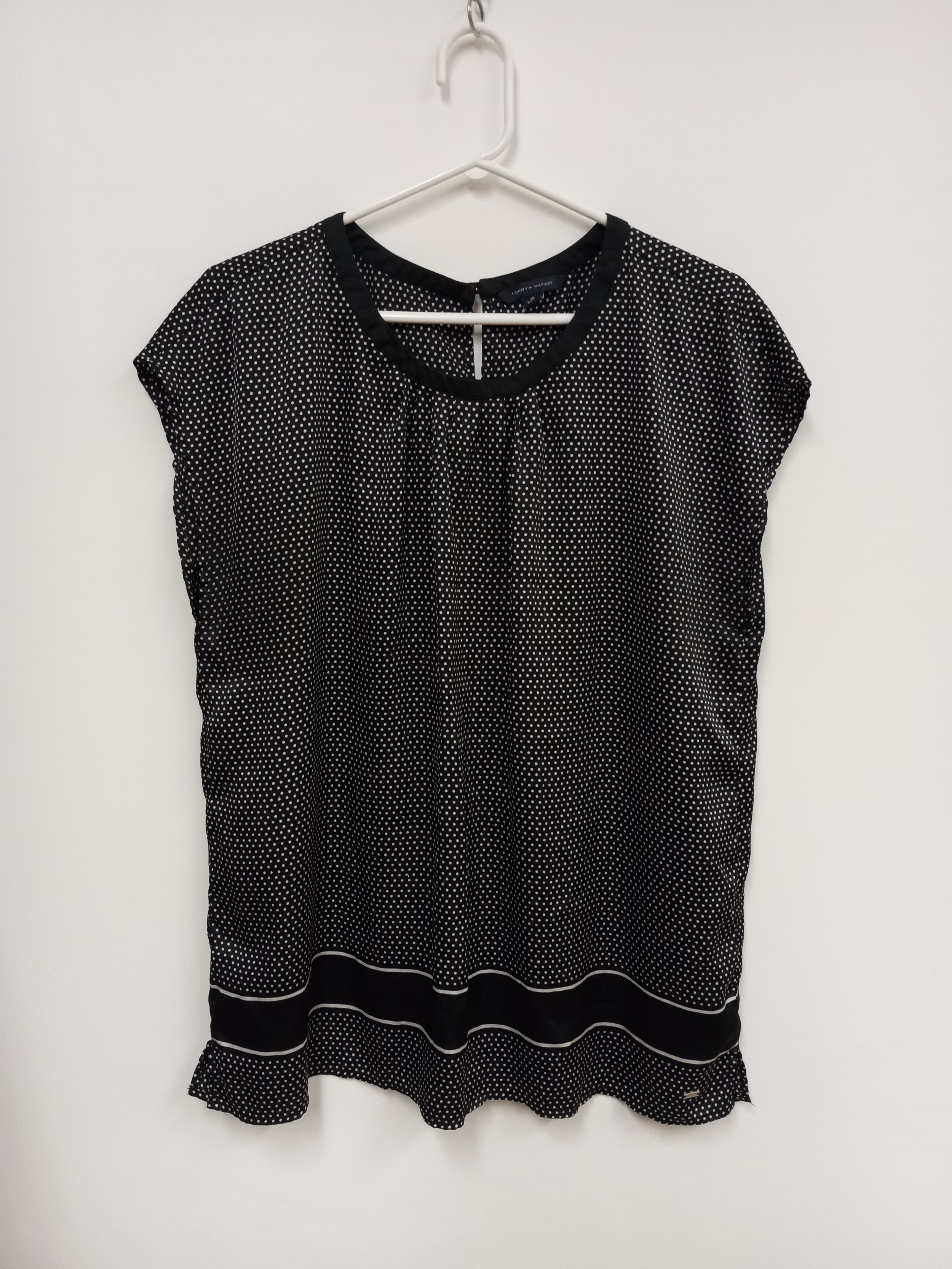 Haut manches courtes, motif noir et blanc, Tommy Hilfiger, XL