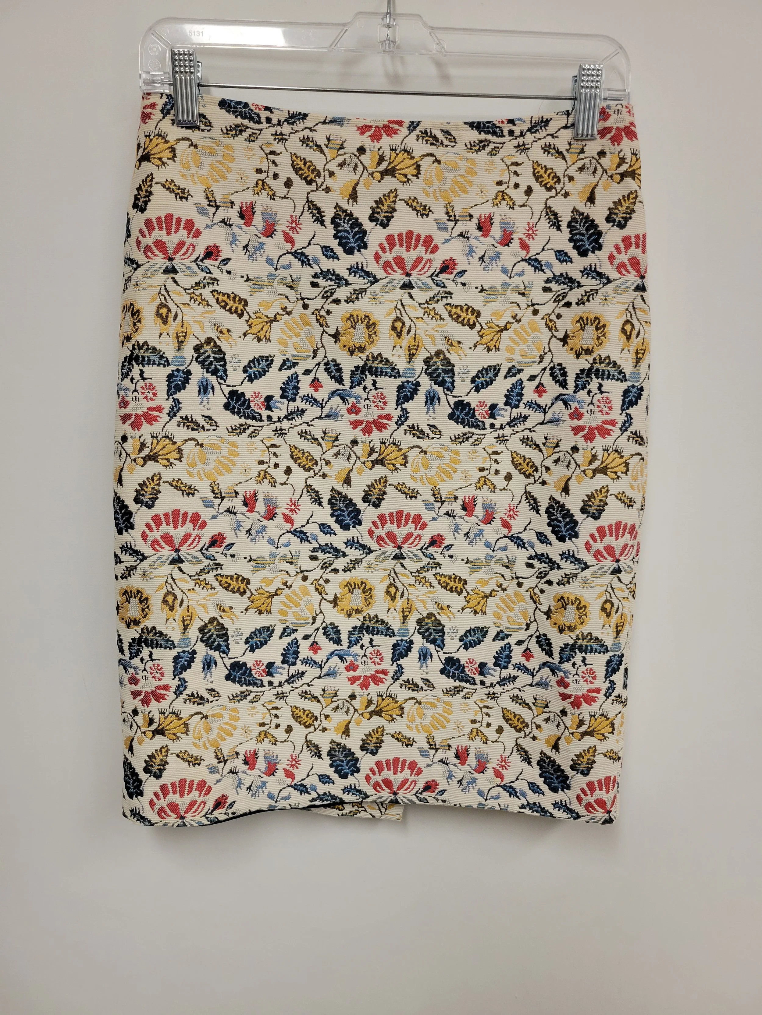 Jupe ajustée motif tissé fleuri, Tristan, taille 4