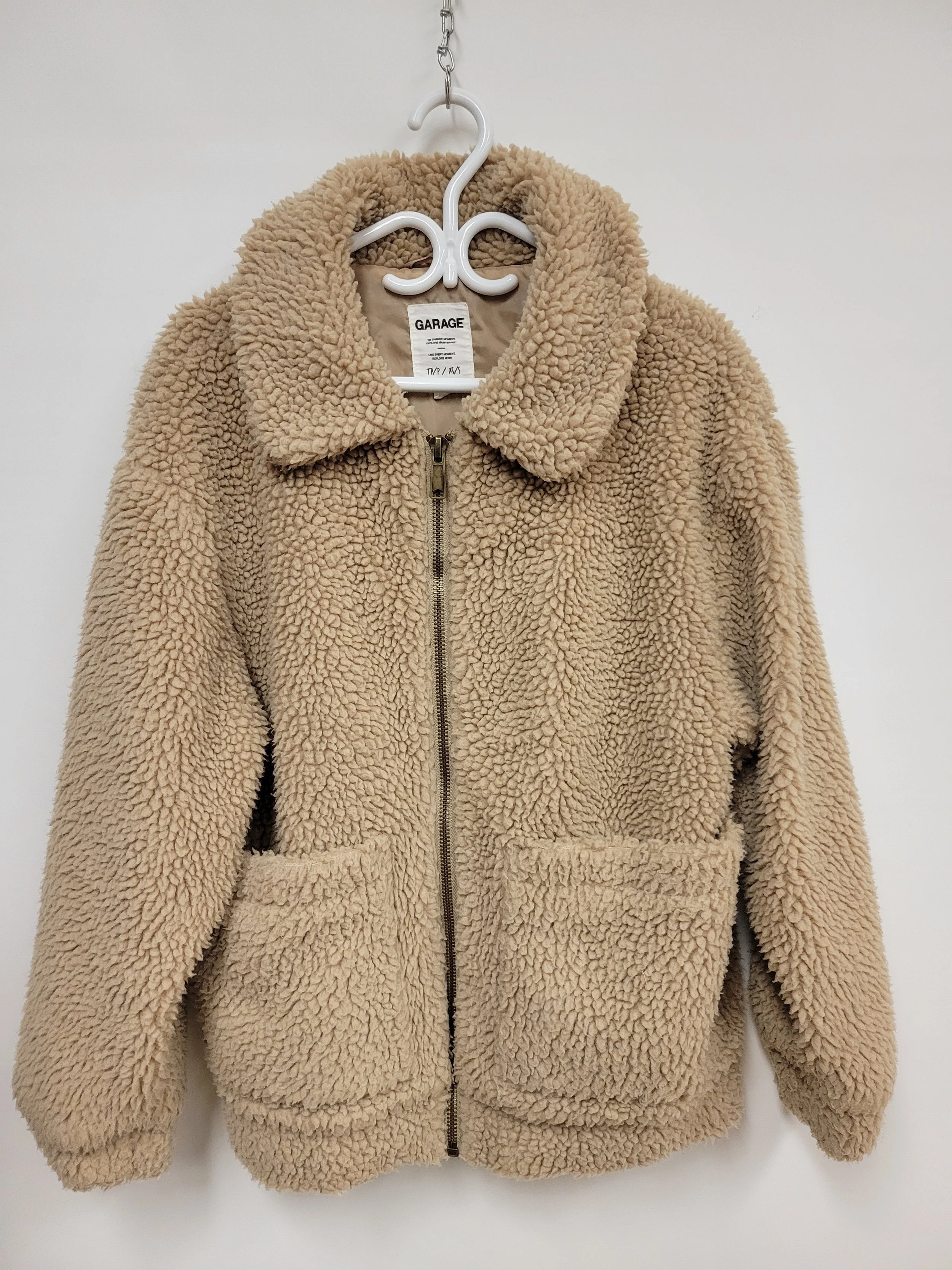 Blouson fourrure synthétique, Beige, GARAGE, XS