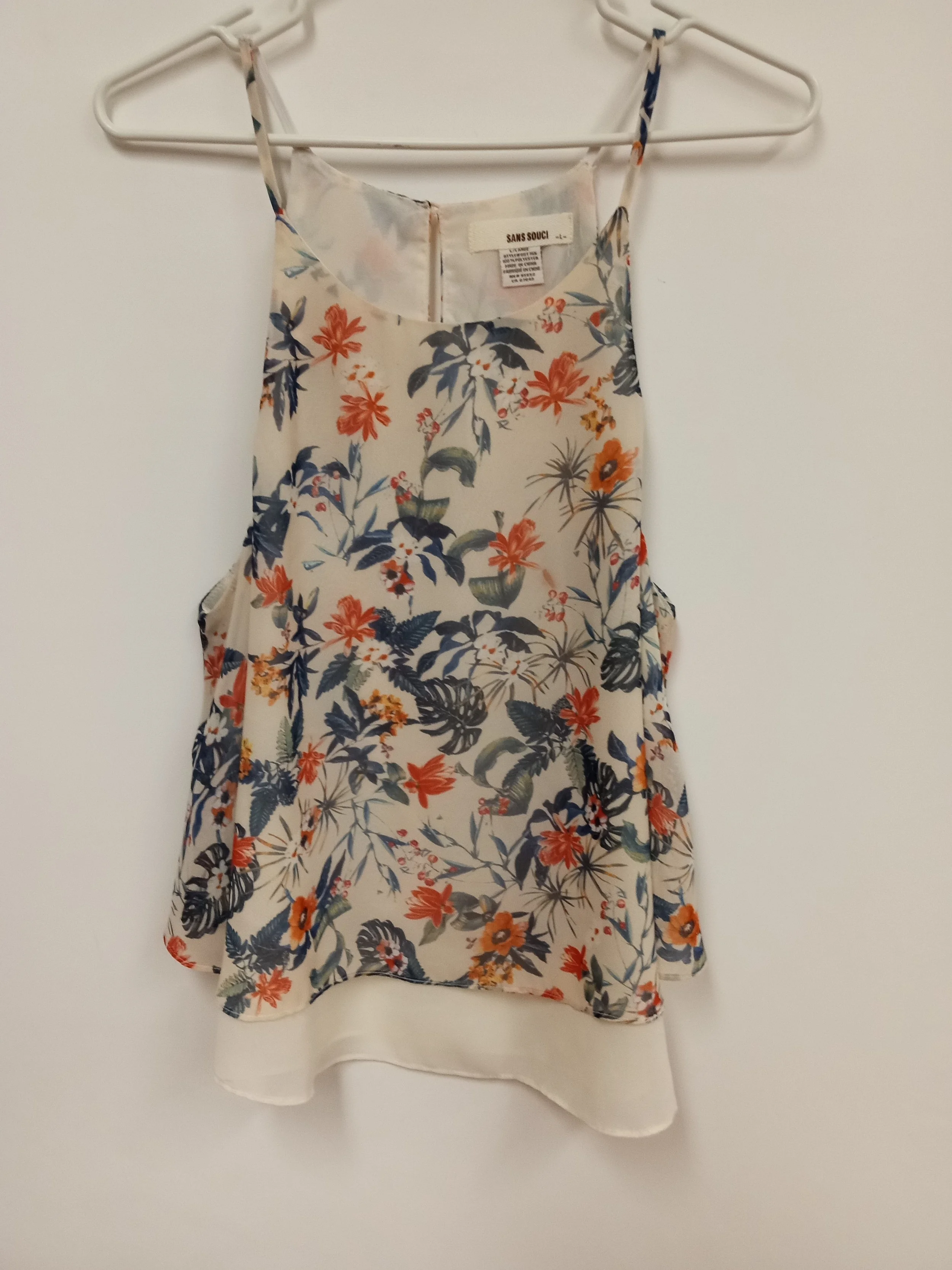 Camisole beige, motif fleuri, Sans Soucis, L