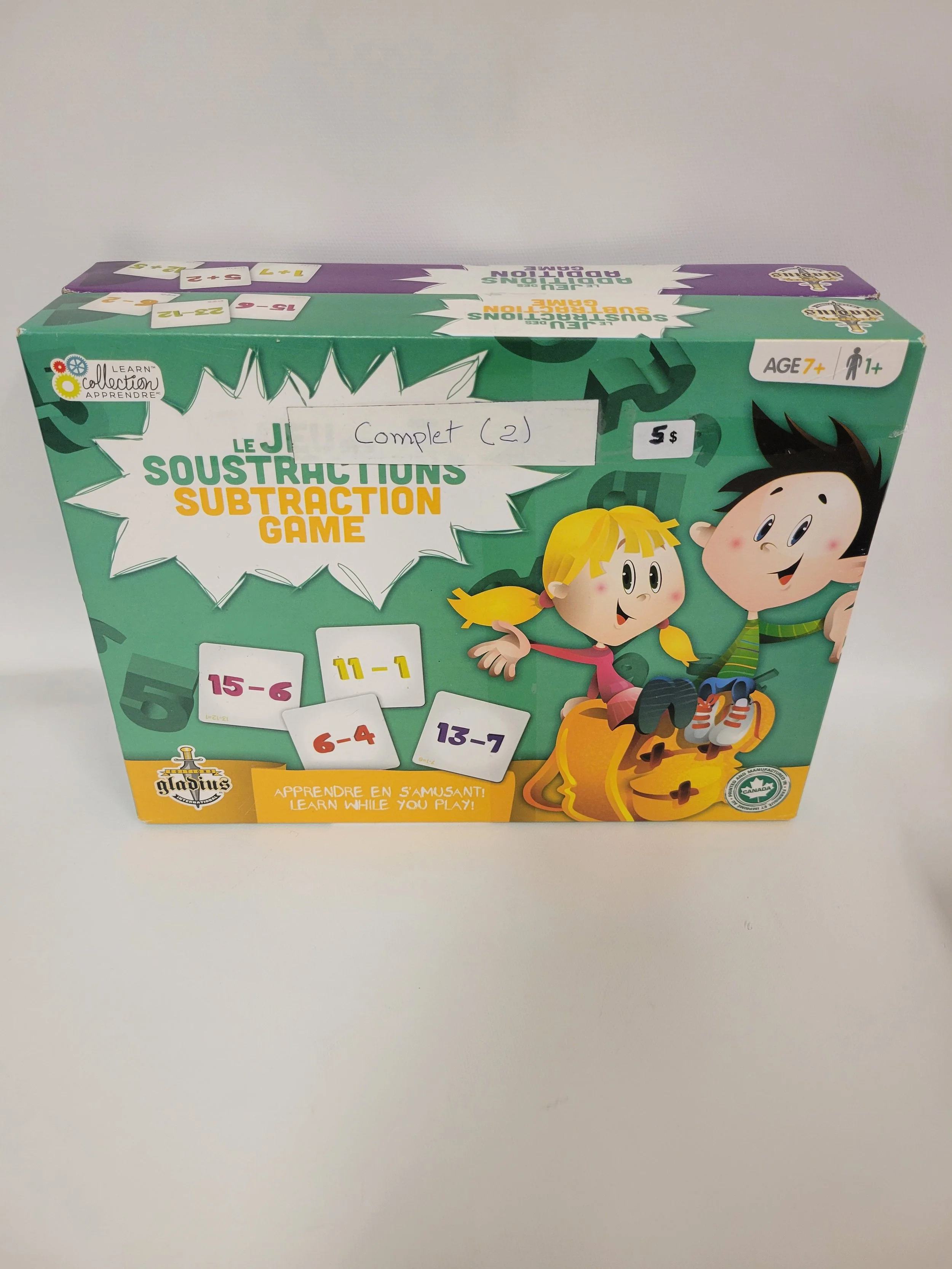 ensemble 2 jeux apprentissage soustractions/additions, gladius