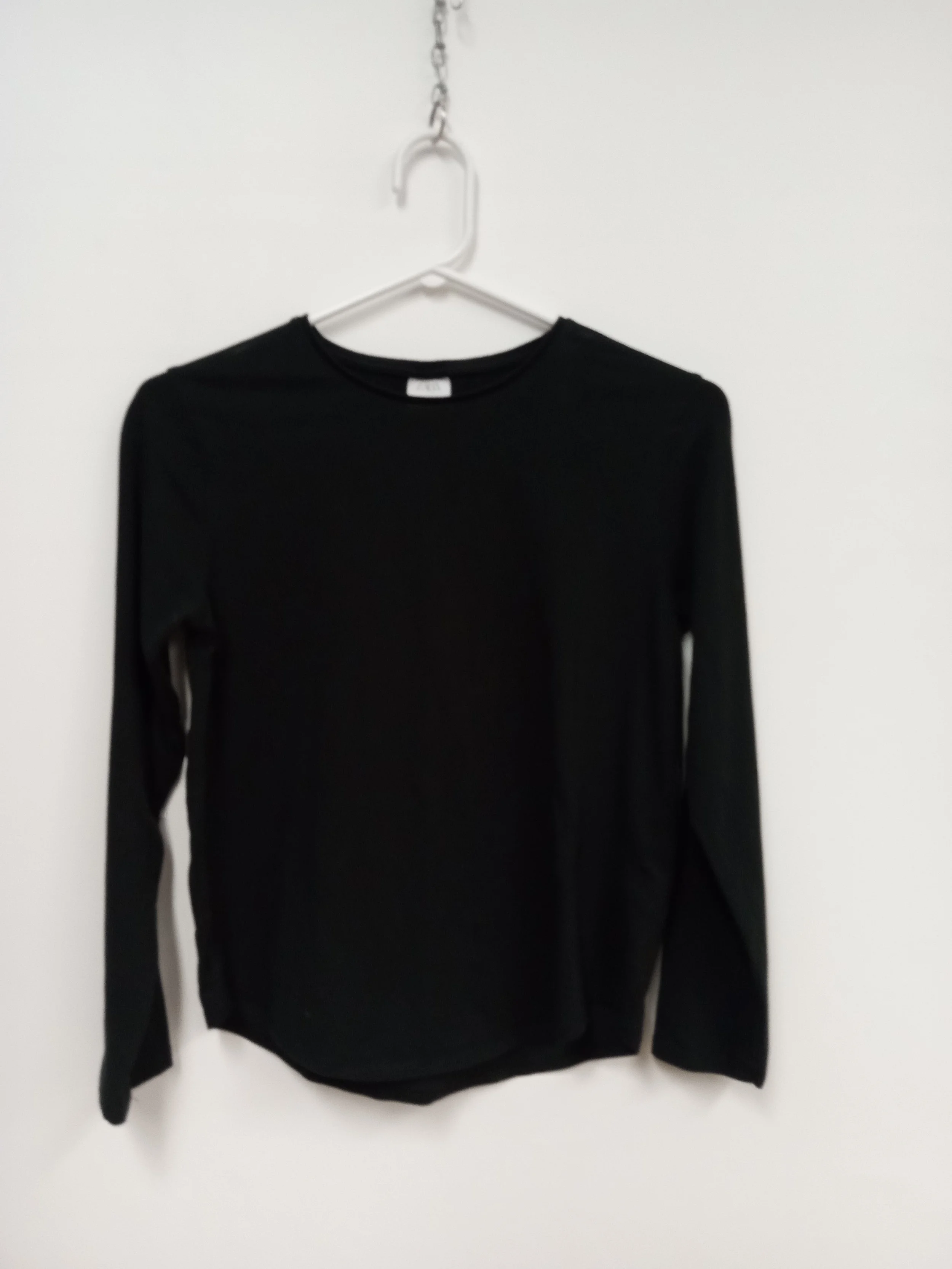 Gilet à col rond et manches longues (Coton/Elastane), Noir, ZARA, Taille 11-12