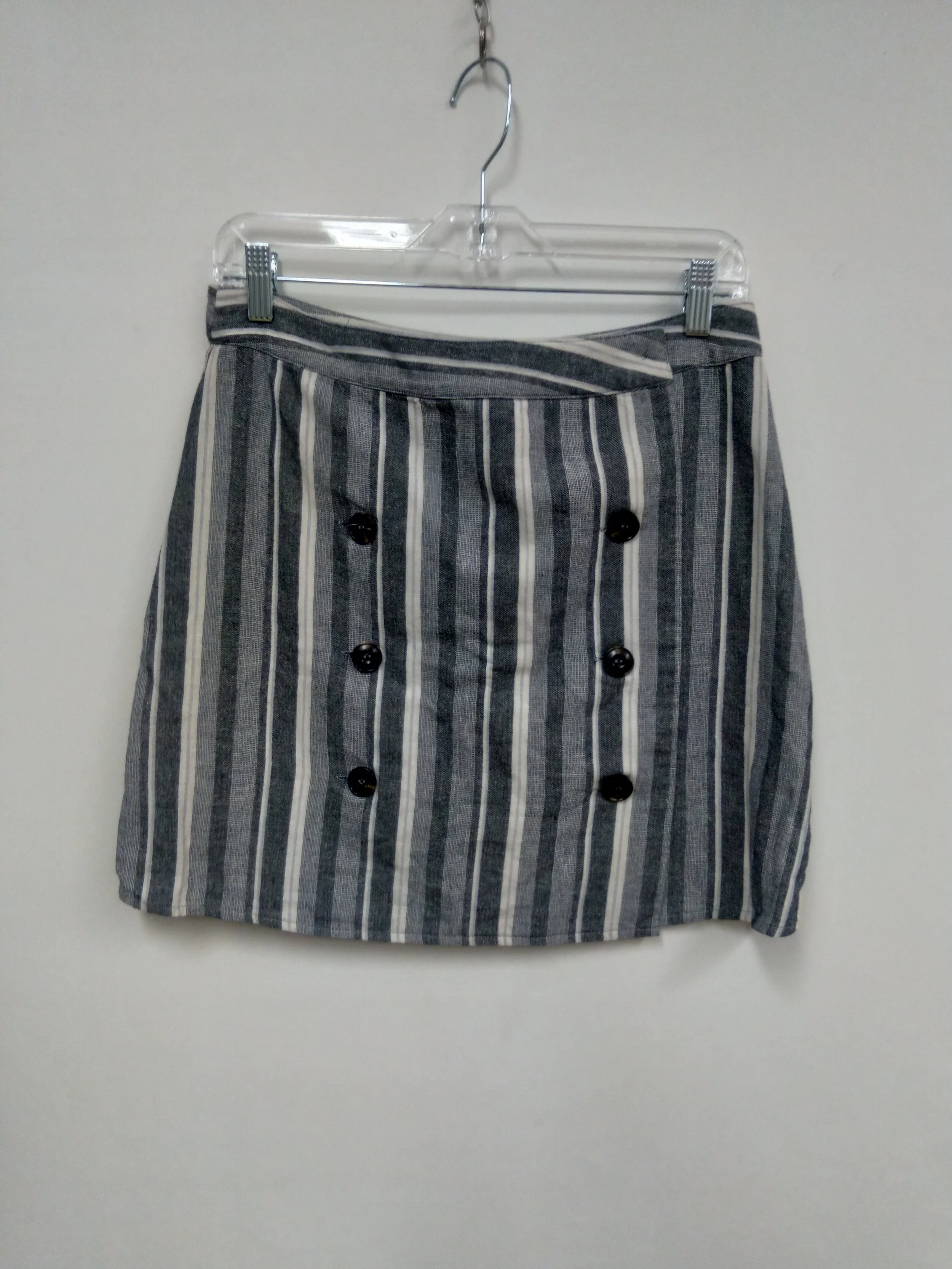 Jupe enveloppe à rayures, gris clair et foncé-blanc, NA-KD, taille 36