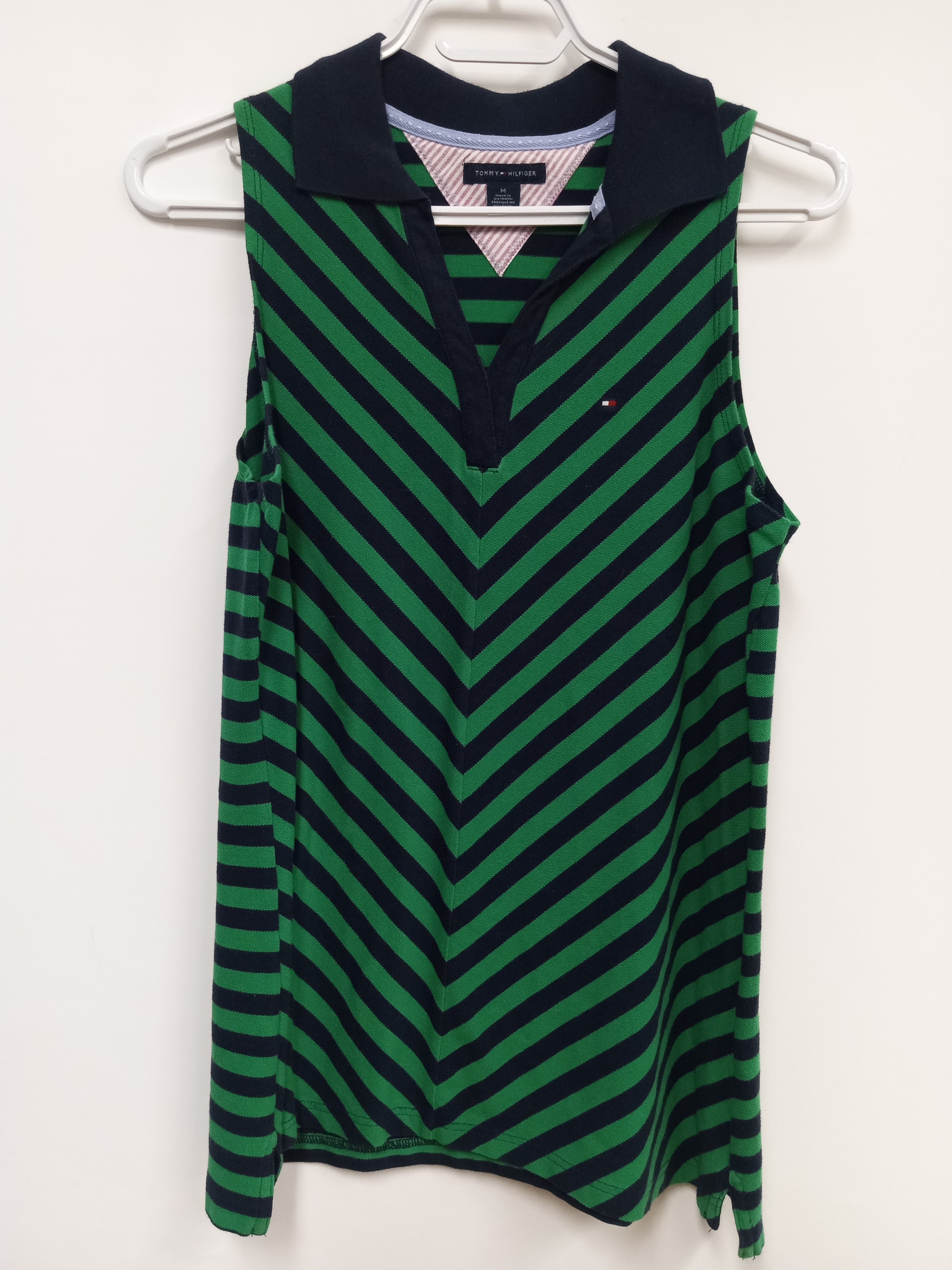 Haut vert à rayures bleues marines, Tommy Hilfiger, M