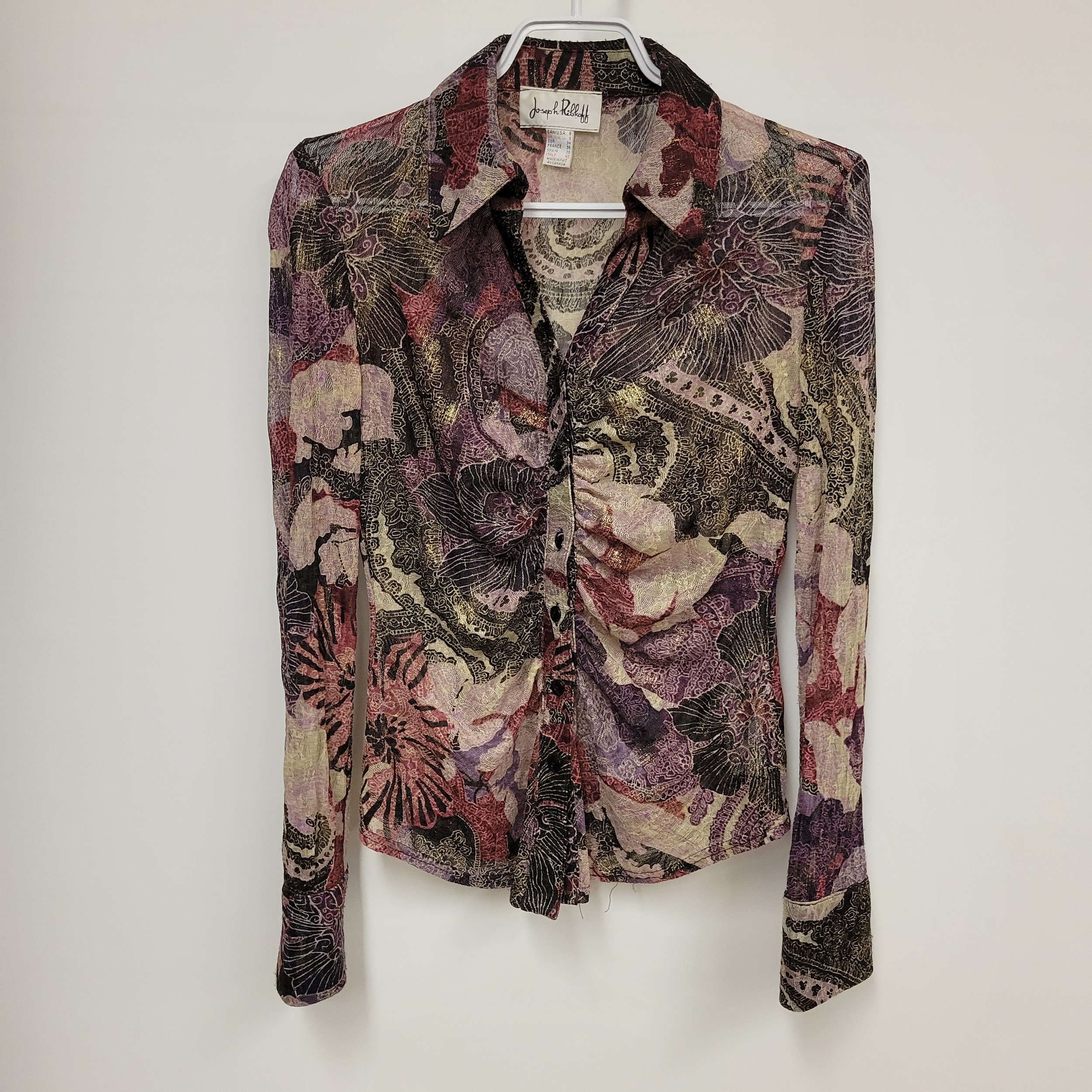 Chemise mauve/rose/noire/jaune, Joseph Ribkoff, Taille 6