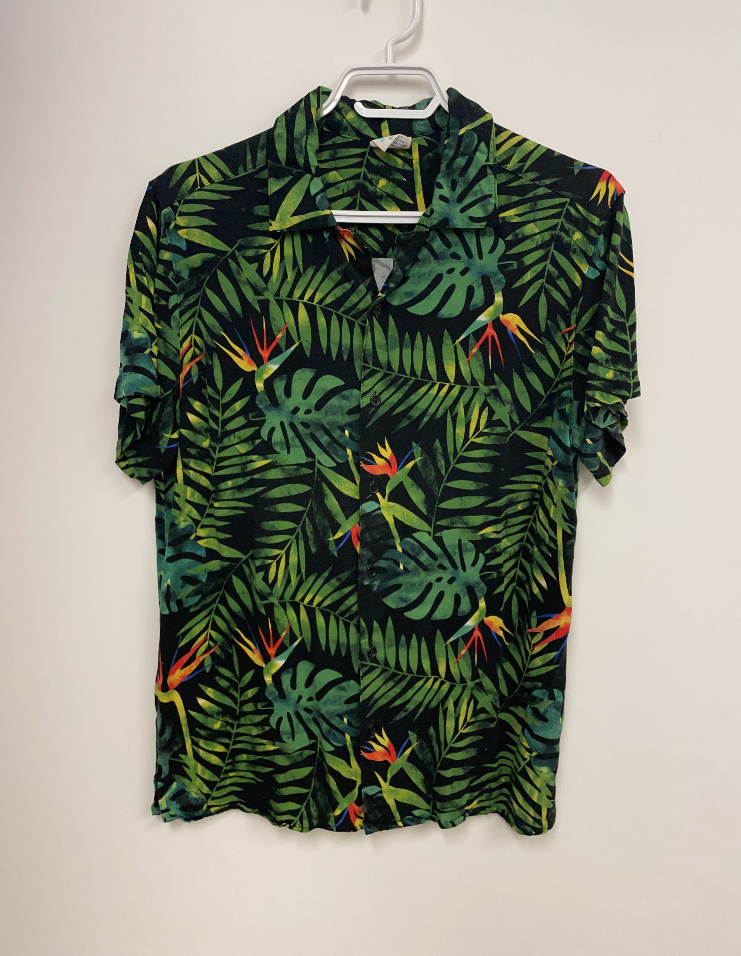 Chemise verte fleurie, URBAN HERITAGE, 100% rayonne, S.