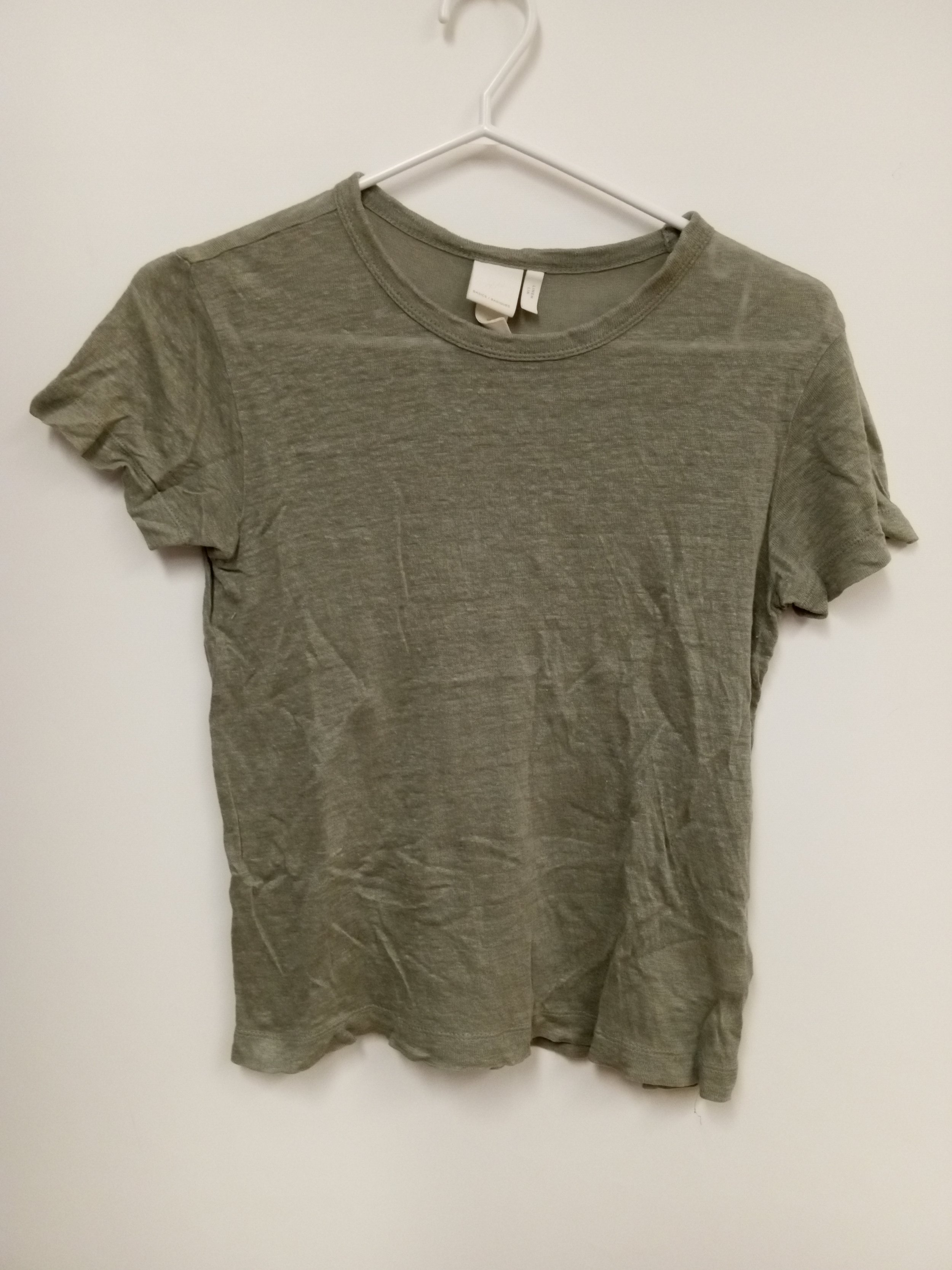 Haut vert clair en 100% lin, H&M, S