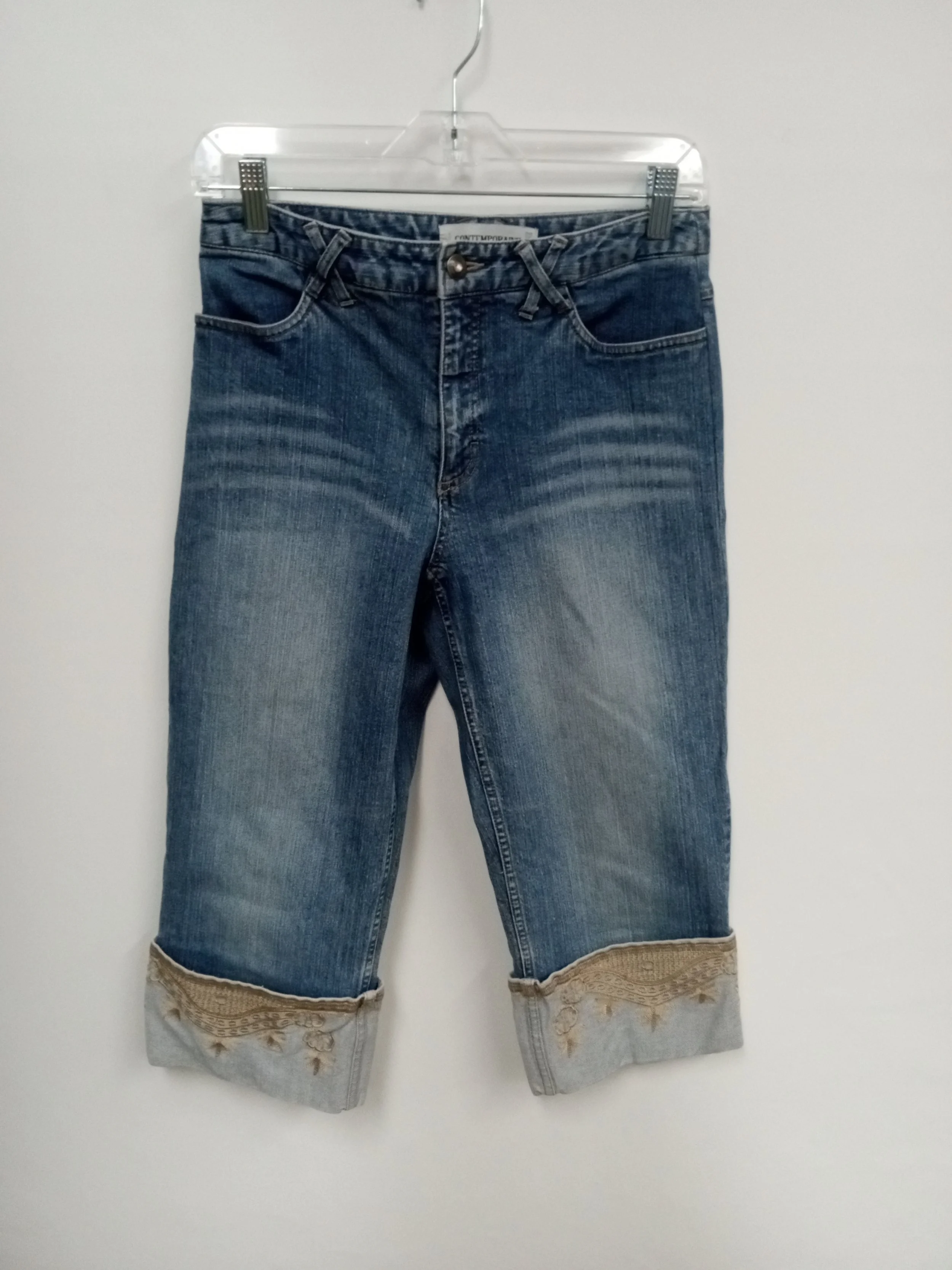 Jean 3/4 brodé au bas, Contemporaine, Taille 6 ans