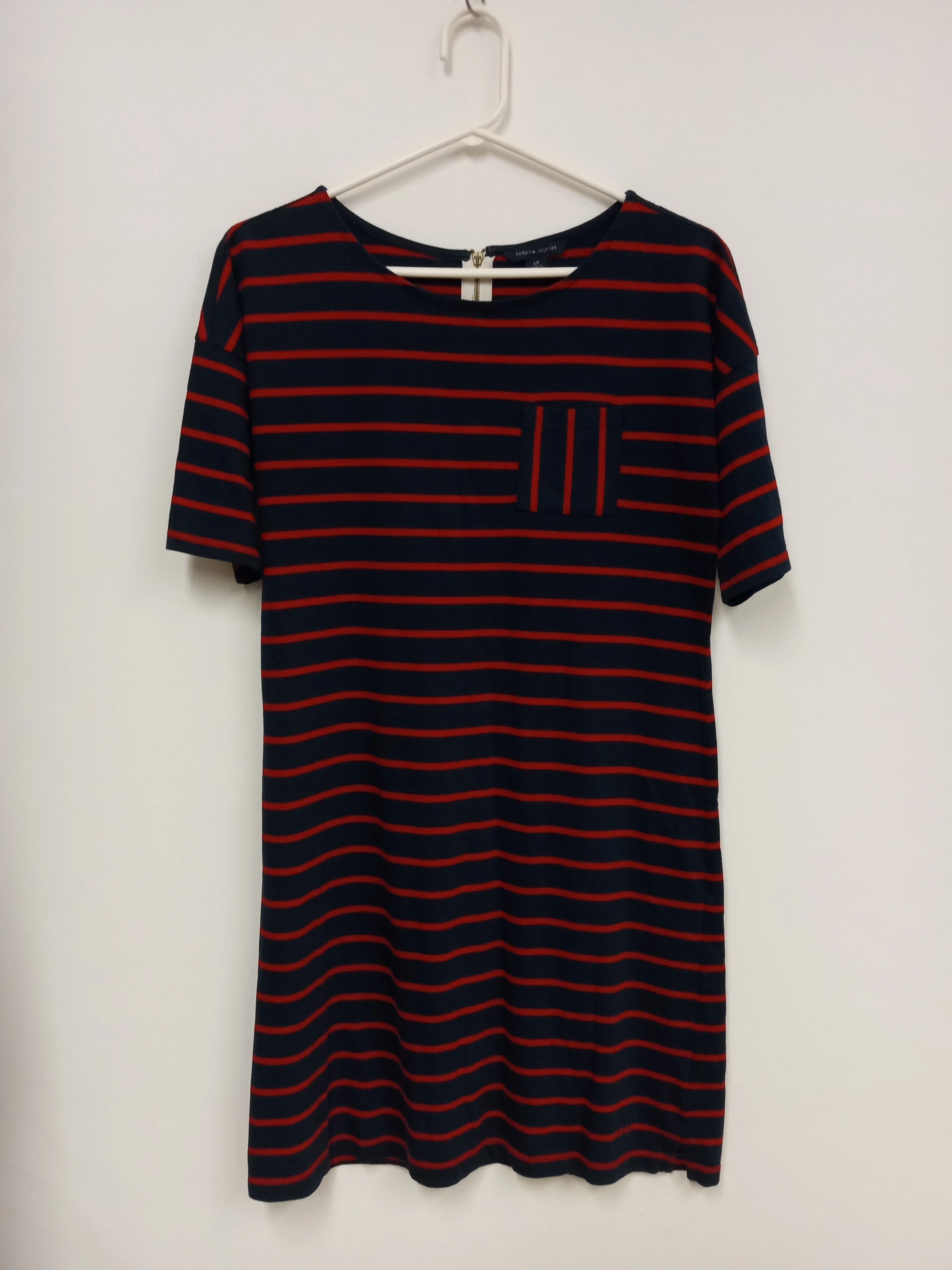 Robe courte, Marine lignée rouge, TOMMY HILFIGER, S