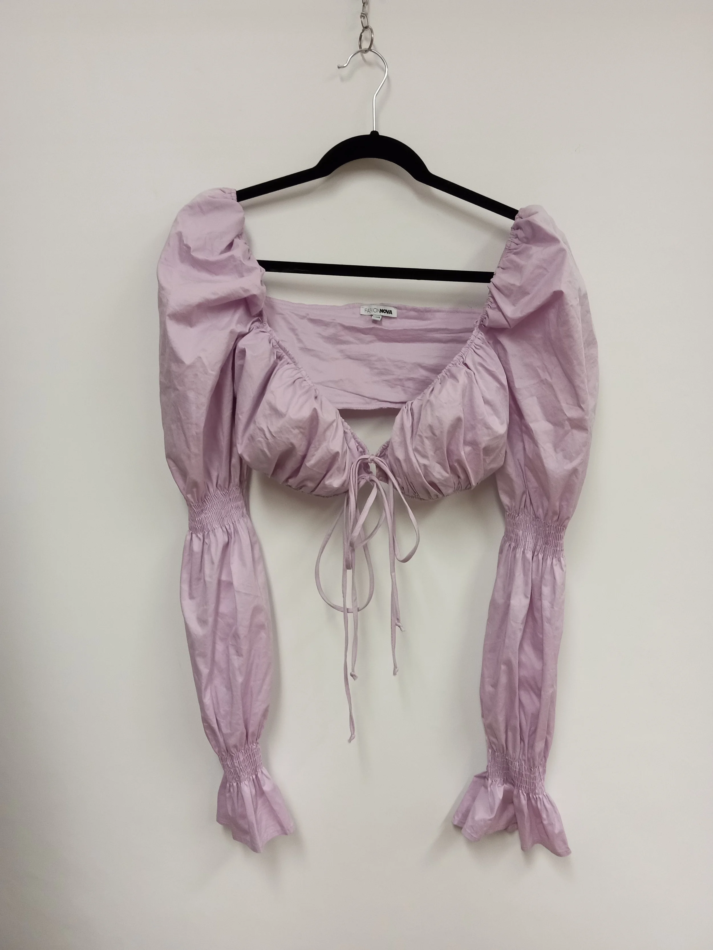 Haut très court léger, lilas, coton, Fashion Nova, XL