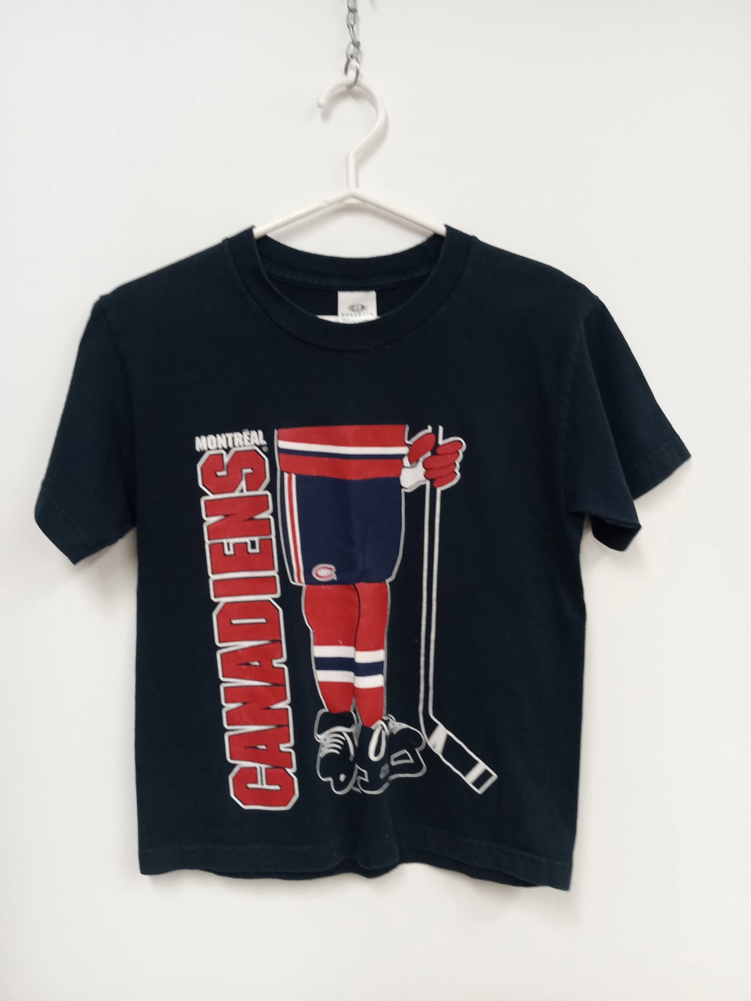 T-Shirt (100% coton), Marine avec logo rouge (Canadien de Montréal), BULLETIN, Taille 10-12 ans