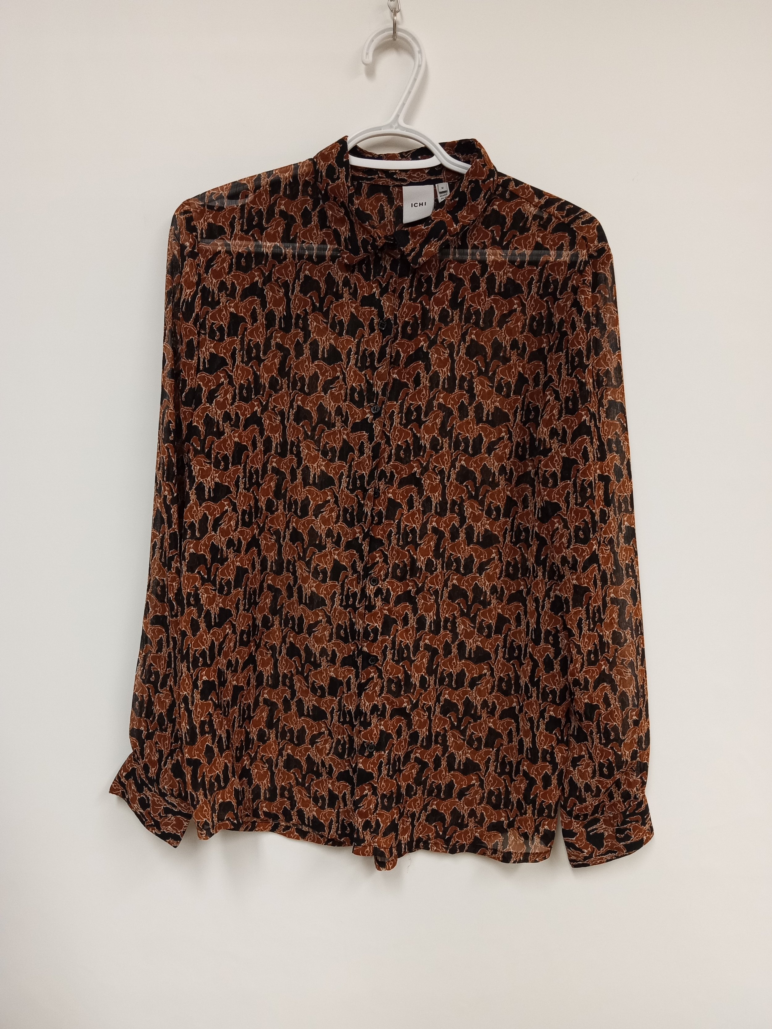 Chemise, noir motif chevaux, Ichi, M