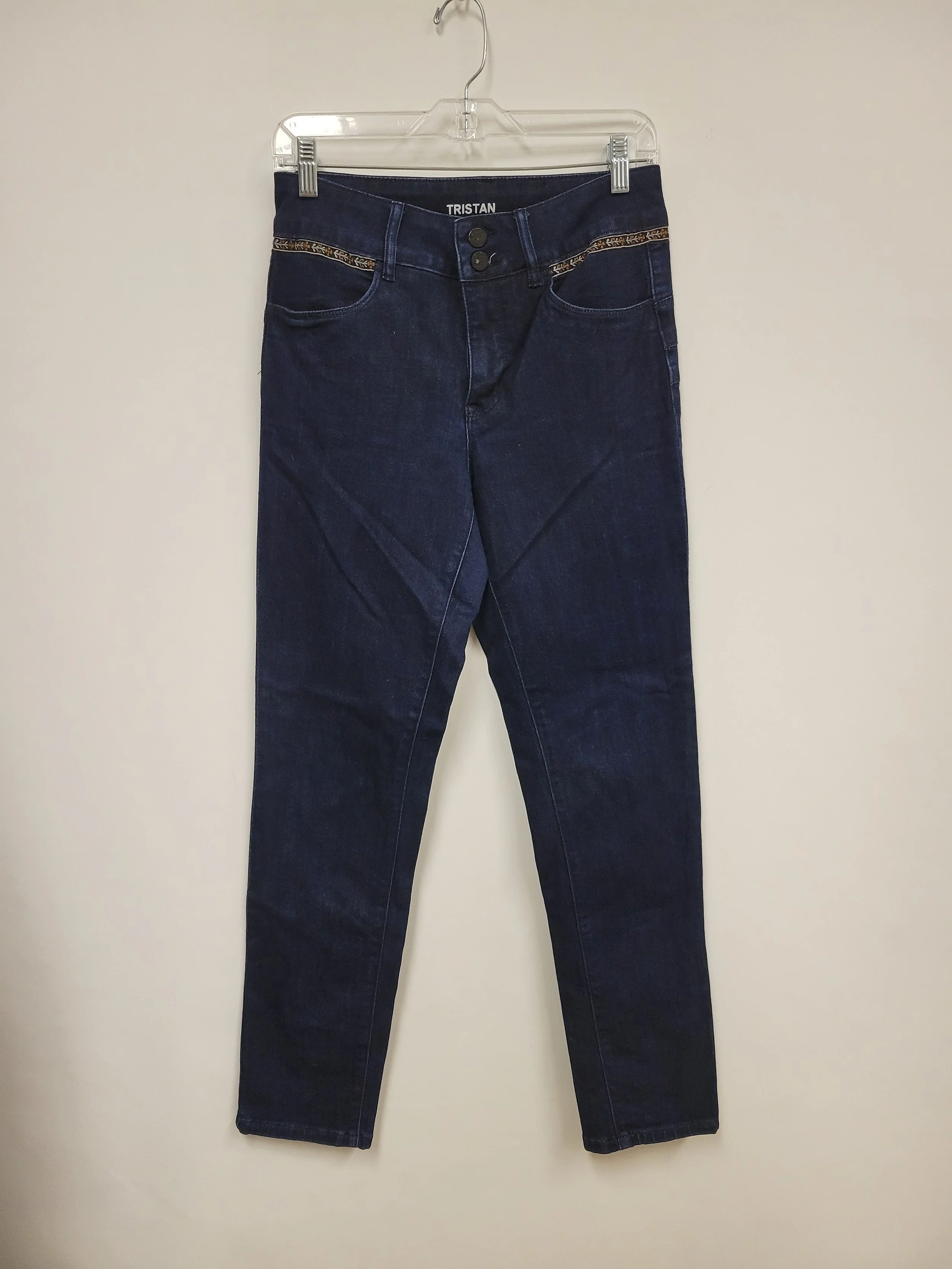 jeans foncé étroit avec broderies, Tristan, taille 4