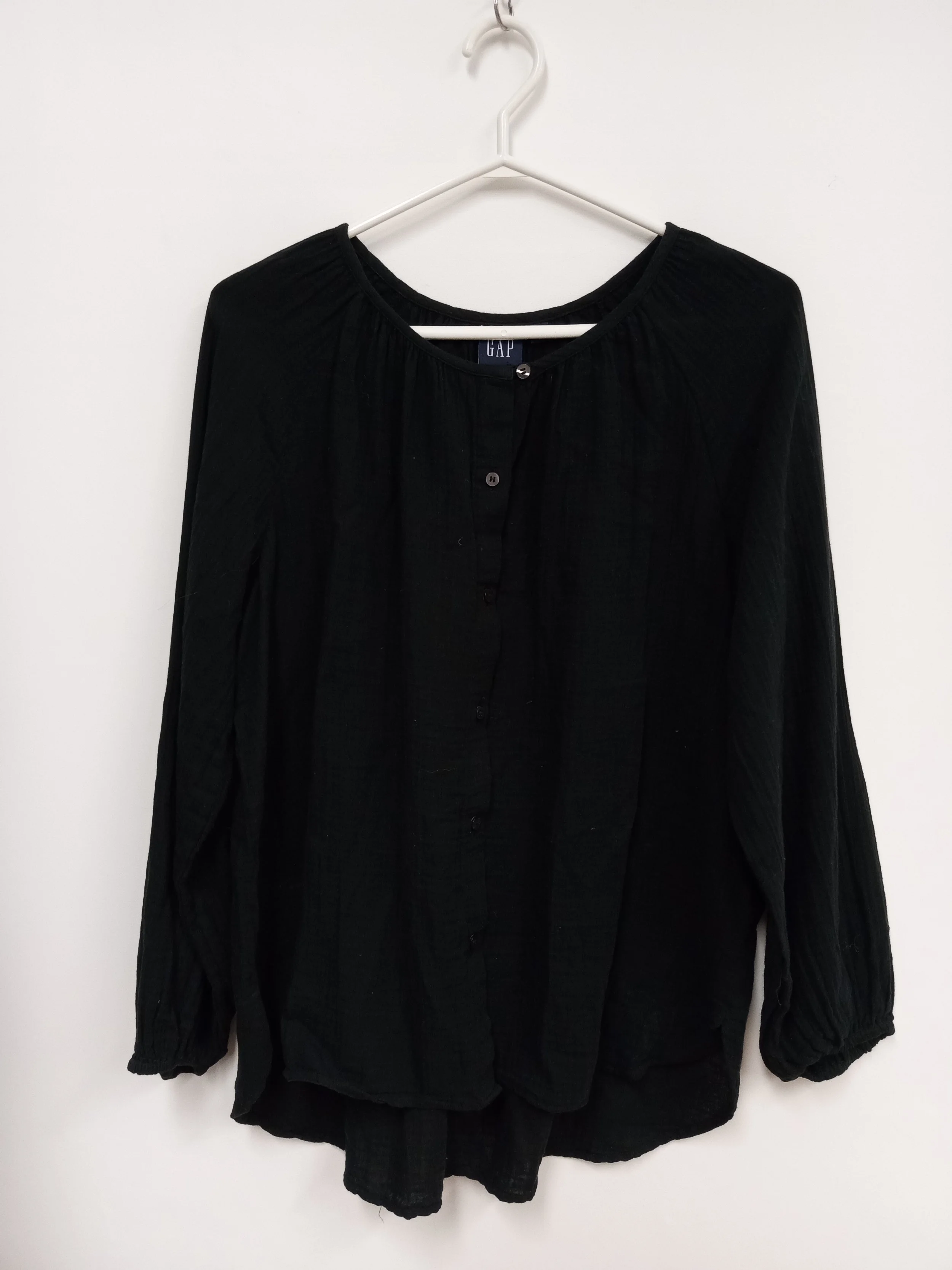 Blouse effet mousseline, noir, Gap, L