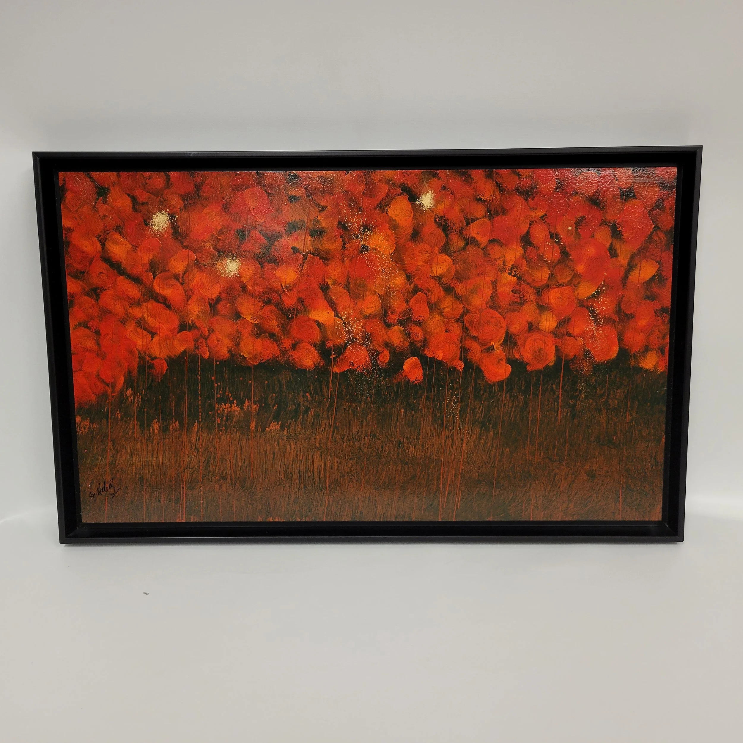 Tableau coquelicots, 14 x 23 po
