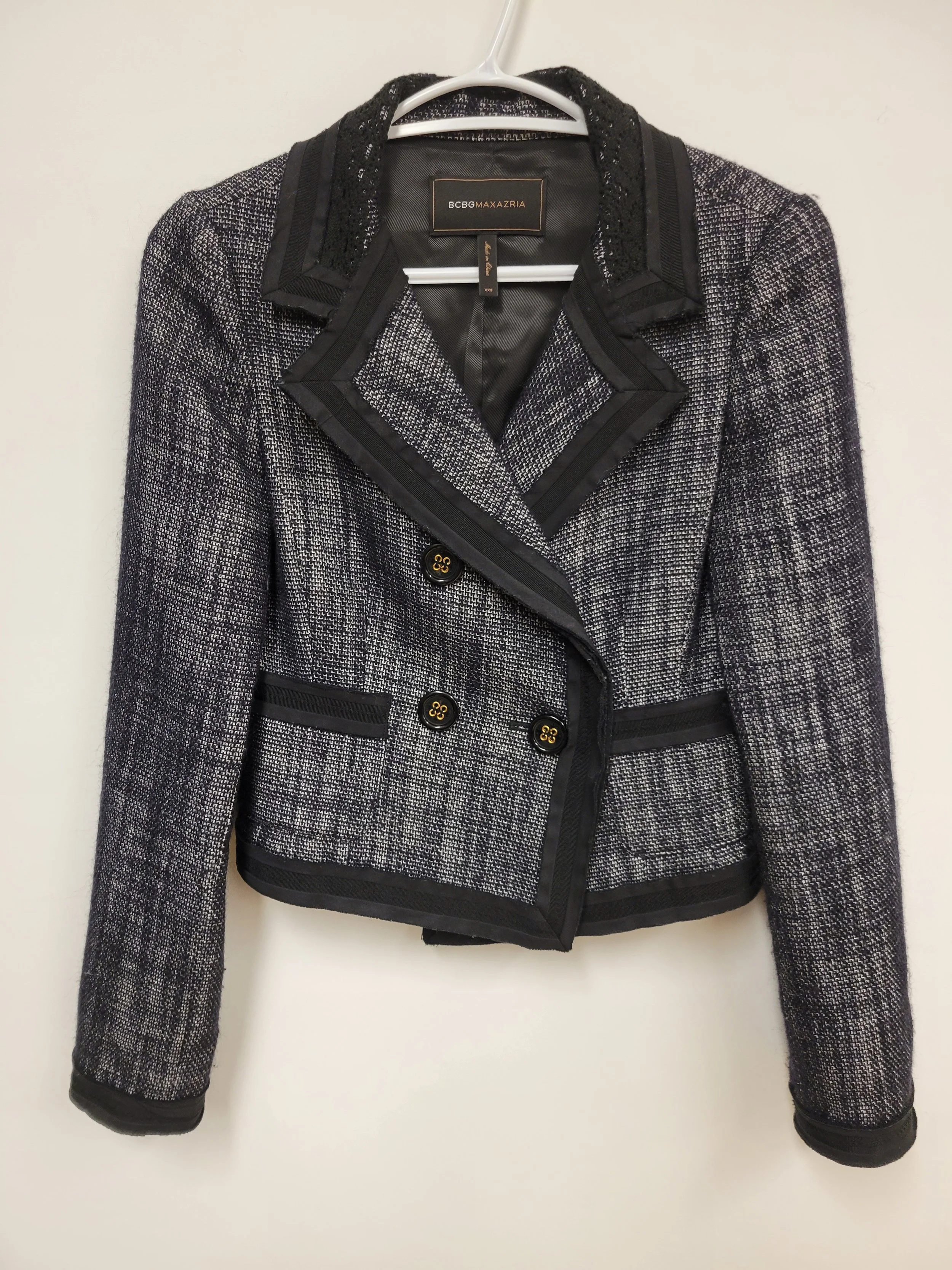 veston noir- argent, BCBG, taille XXS