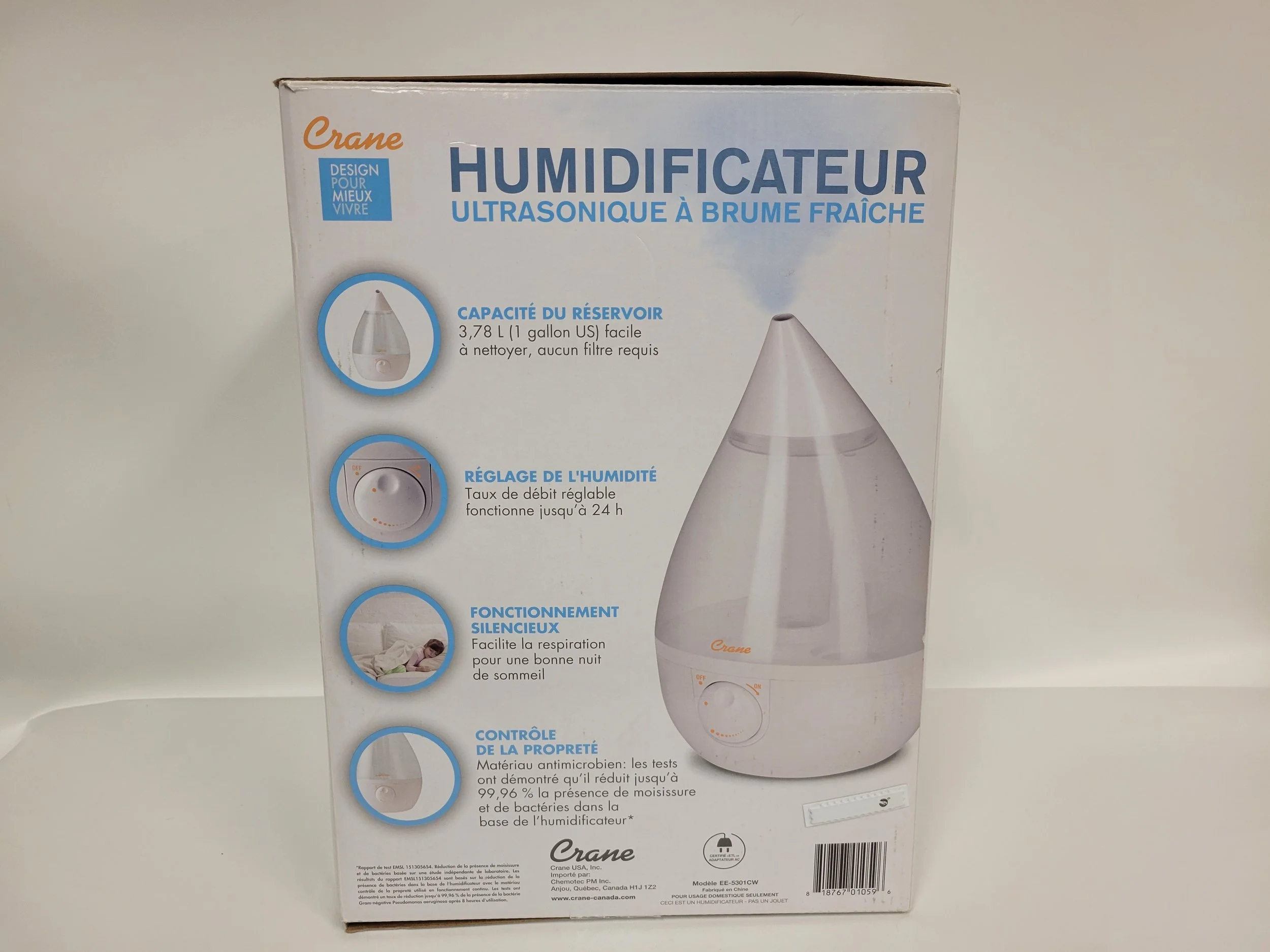 Humidificateur brume fraîche, Crane