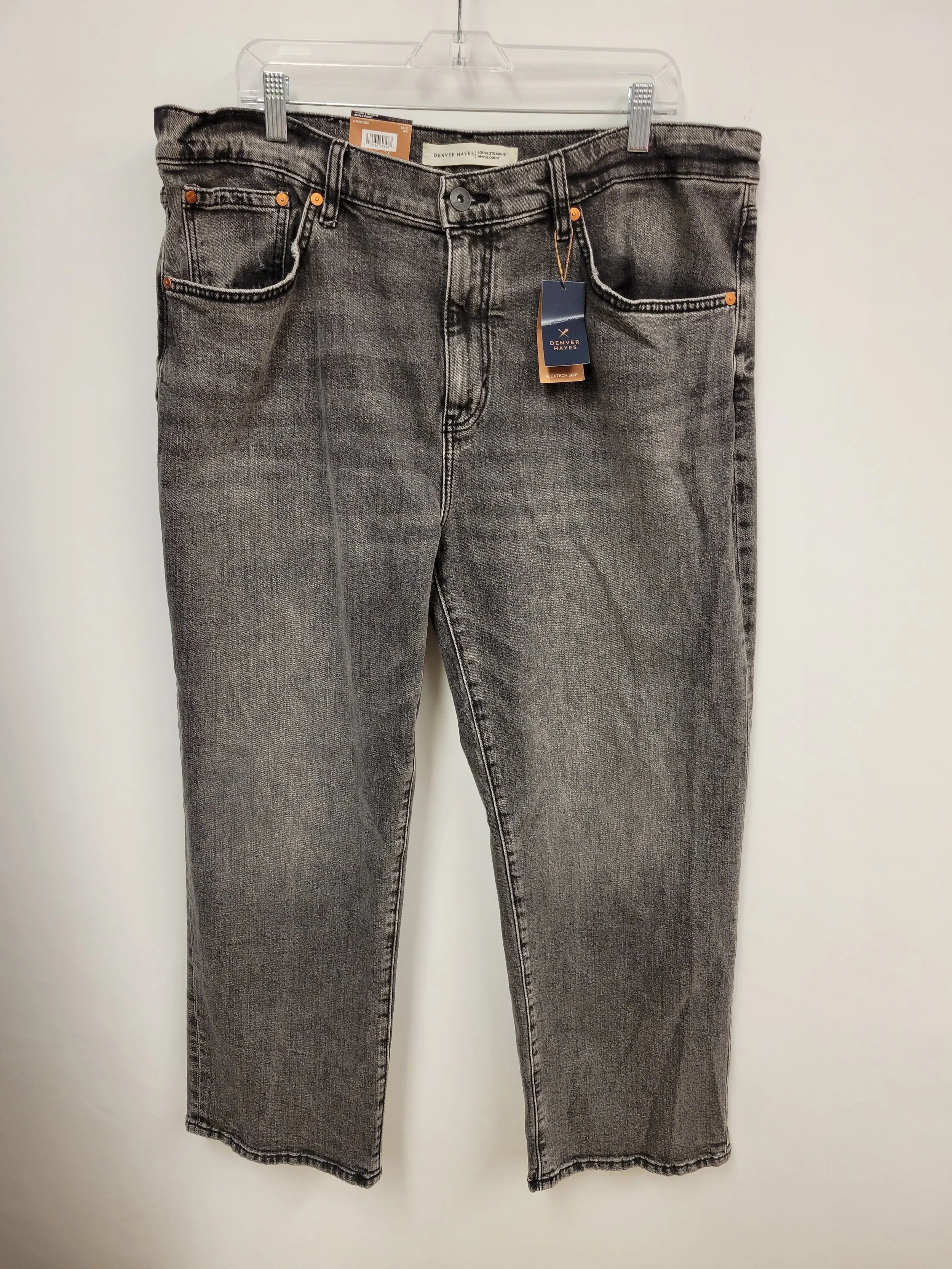 NEUF - Jeans gris-noir, ample droit, Denver Hayes, taille 40 x 30