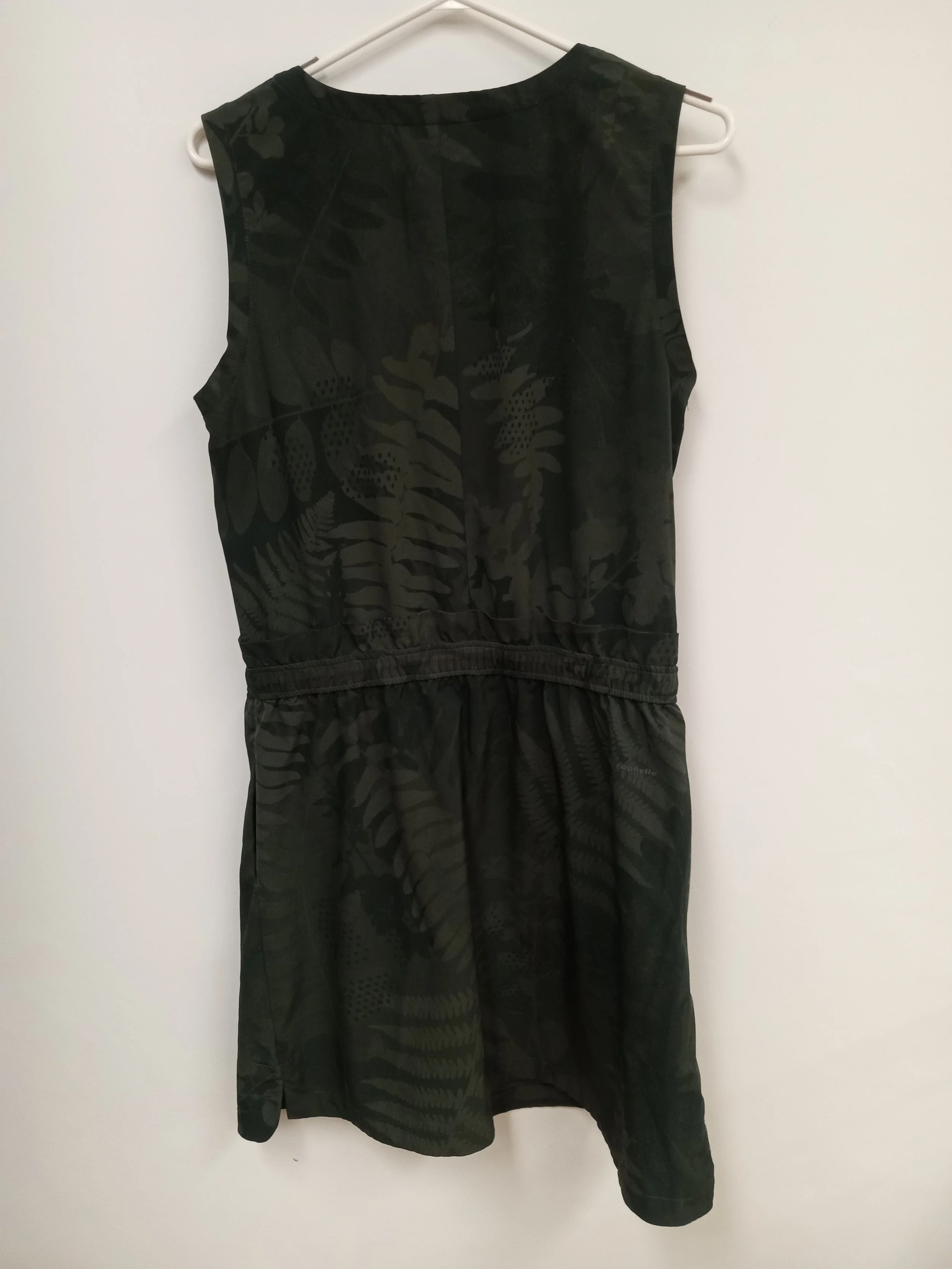 Robe sans manches de sport, kaki, motifs feuilles, Chlorophylle, taille G/L