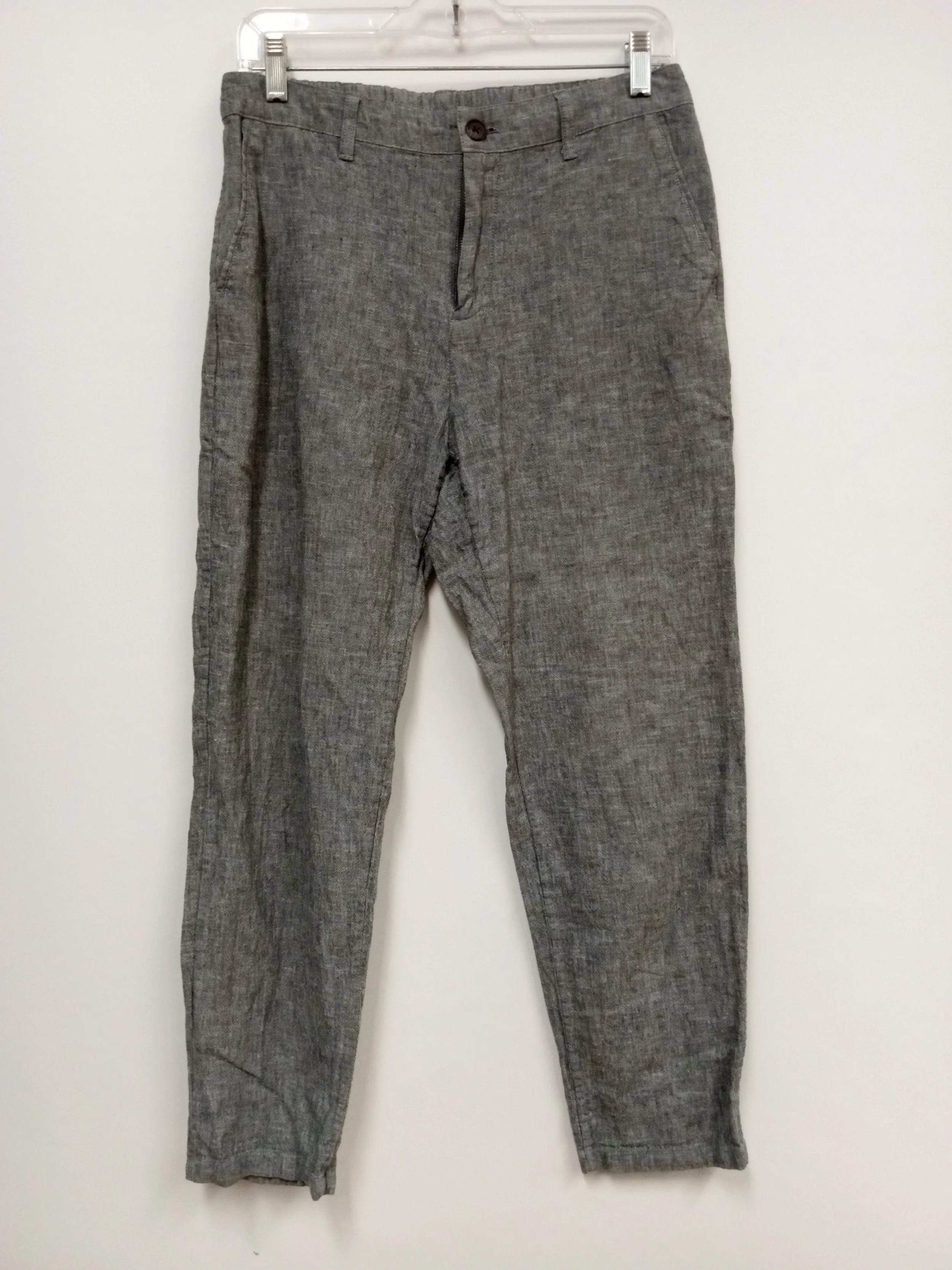 Pantalon gris en mèlange lin/coton, UNIQLO, M