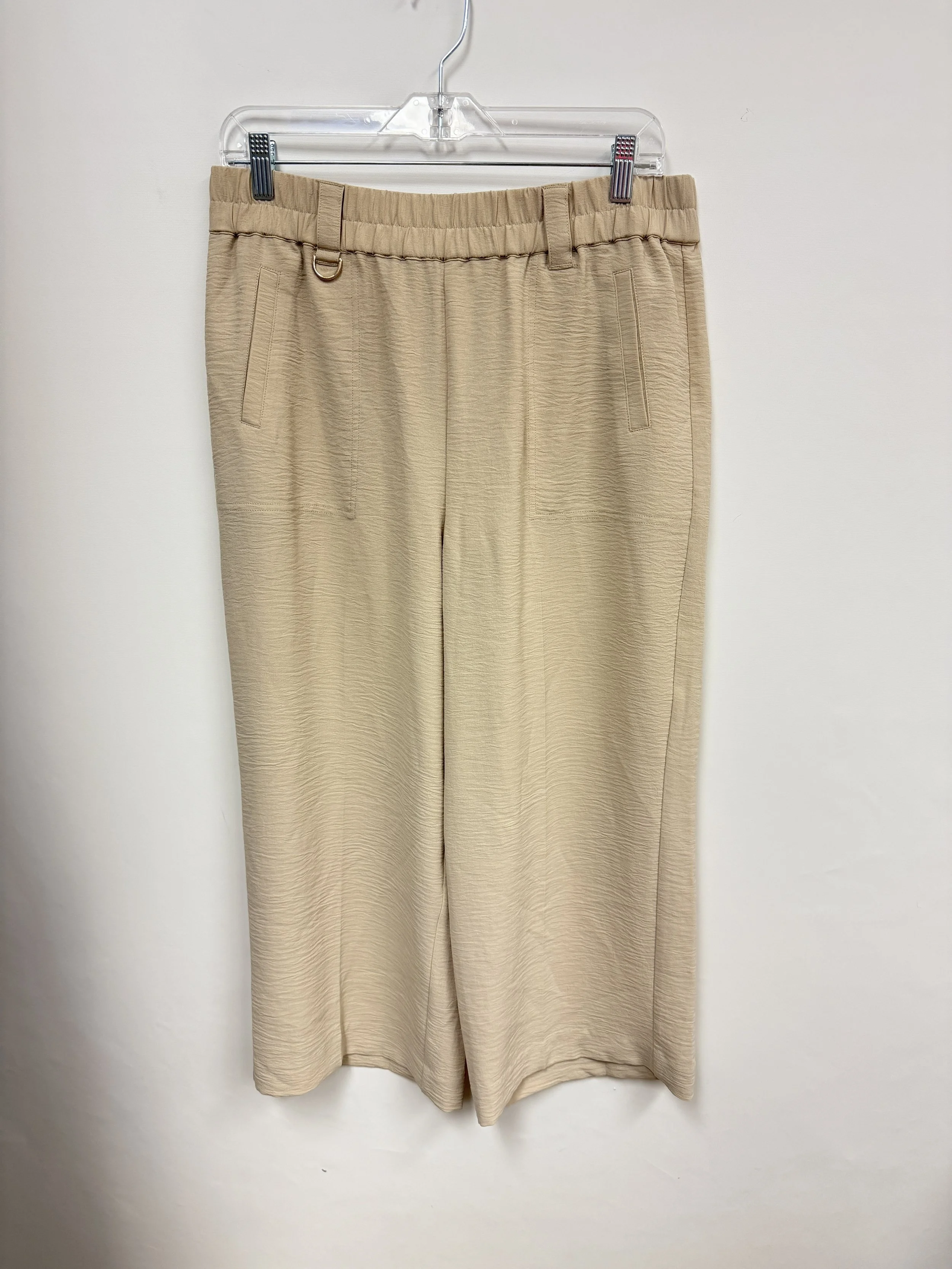 Capri beige, tissu léger effet froissé, Laura Petite, taille 12