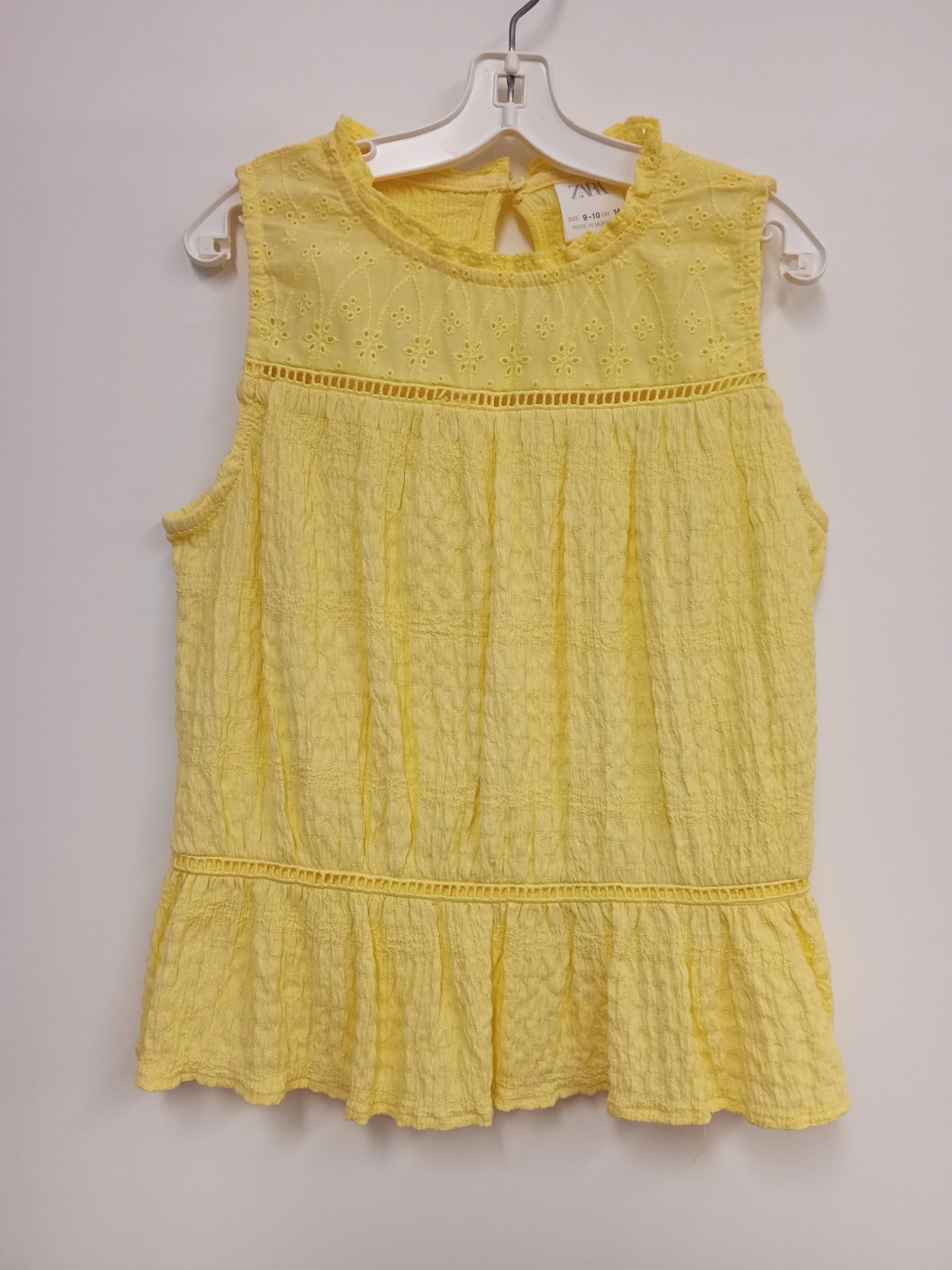camisole jaune, cotn leger, zara, taille 9-10