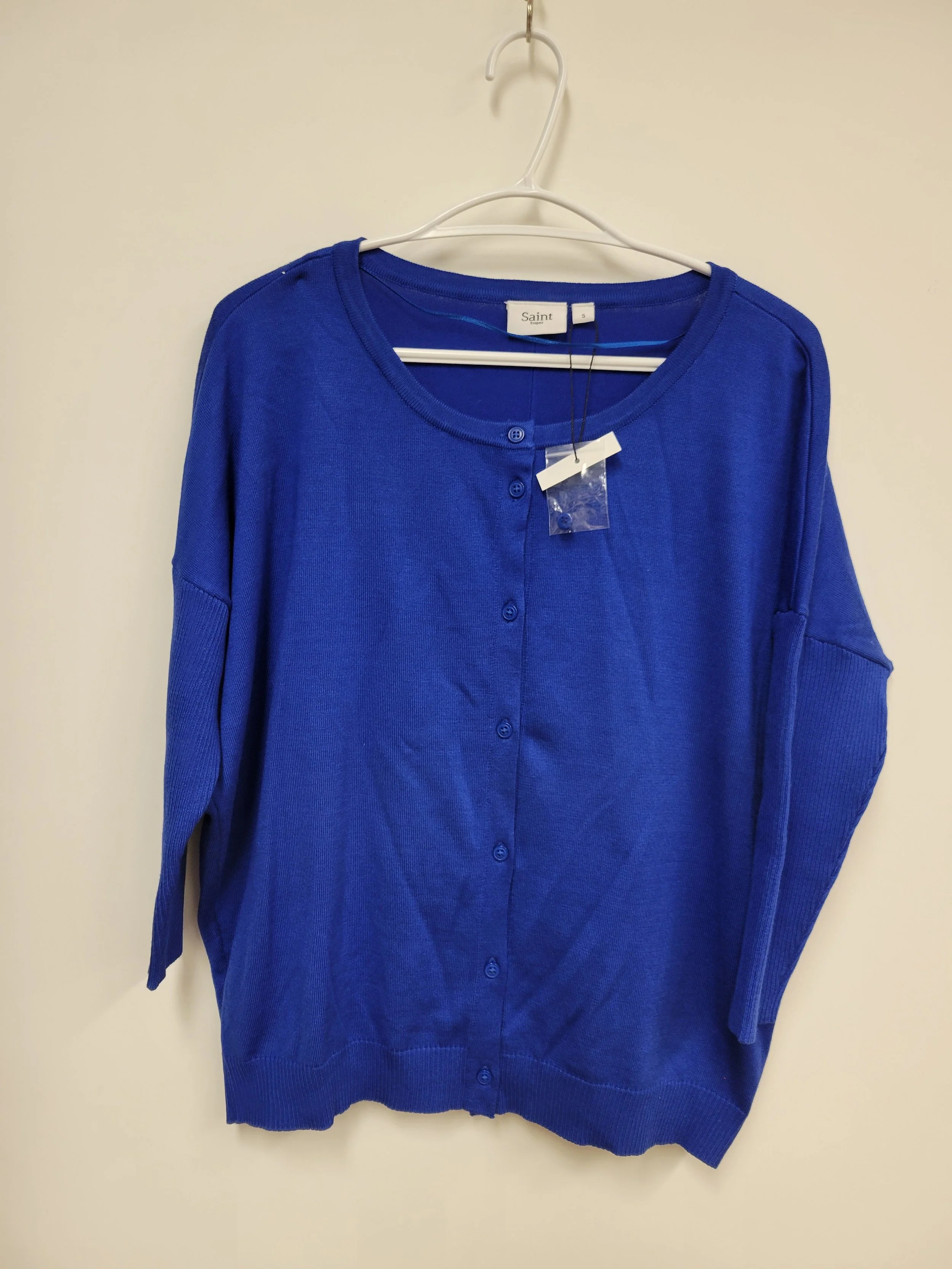 NEUF - Chandail bleu royal, Saint Tropez, S (ample)