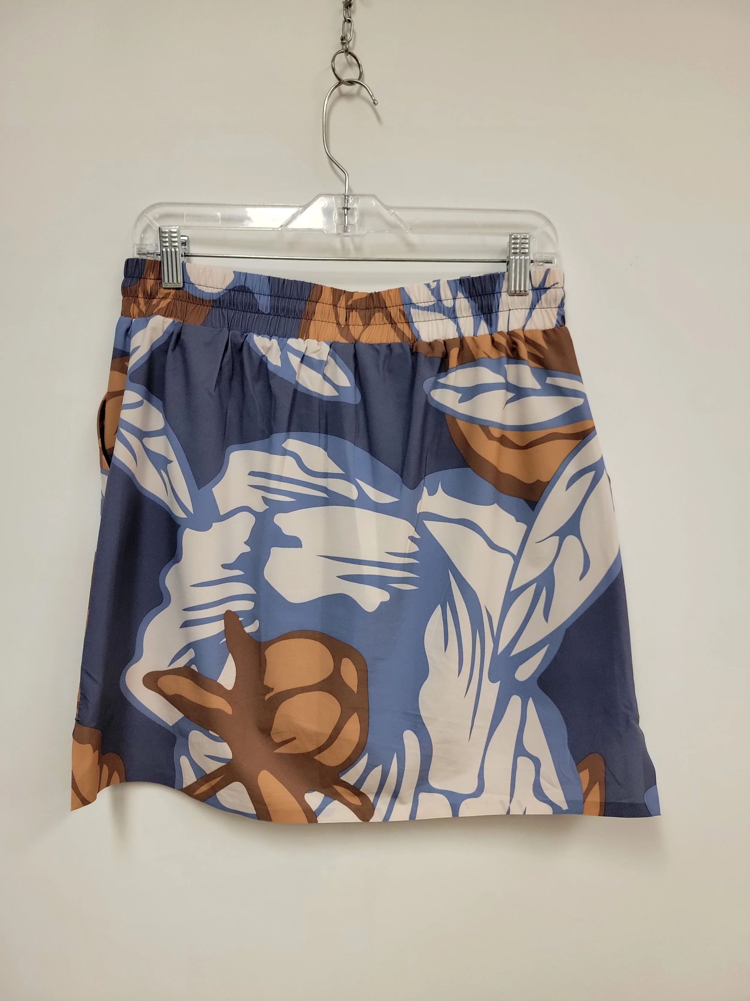 Jupe courte avec culotte intégrée, Motifs bleu, beige et brun, INDYEVA, S