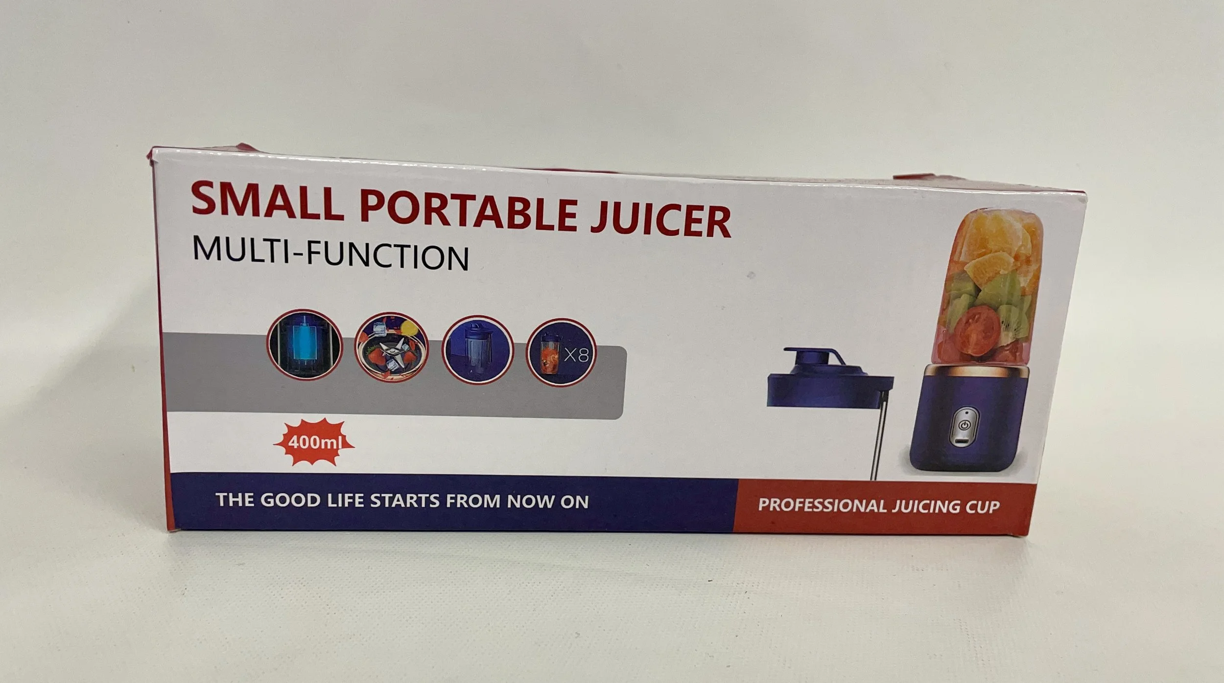 Petit extracteur de jus portable, à piles, 400 ml.