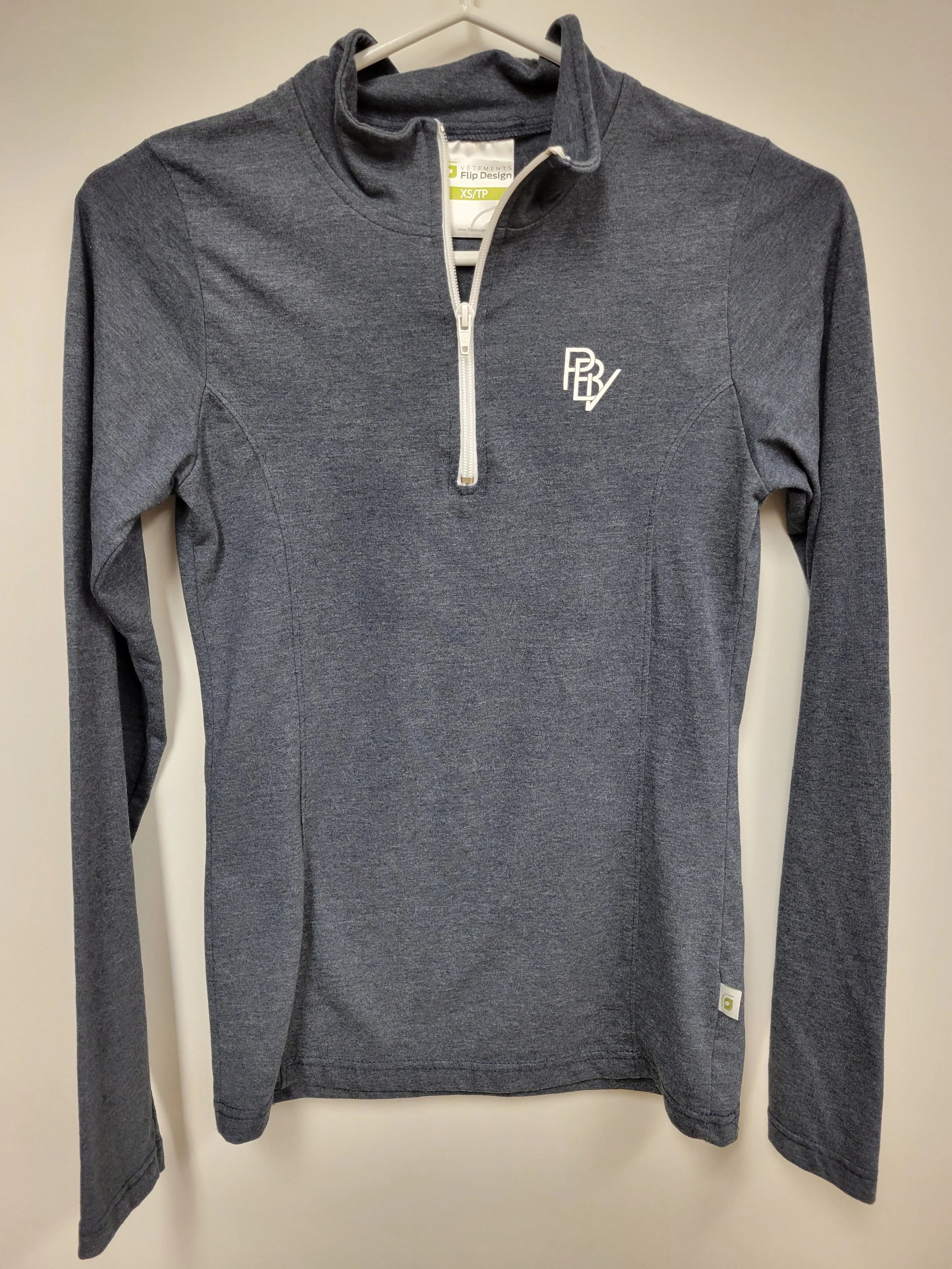 haut noir et gris zippé 1\4, flip design, XS