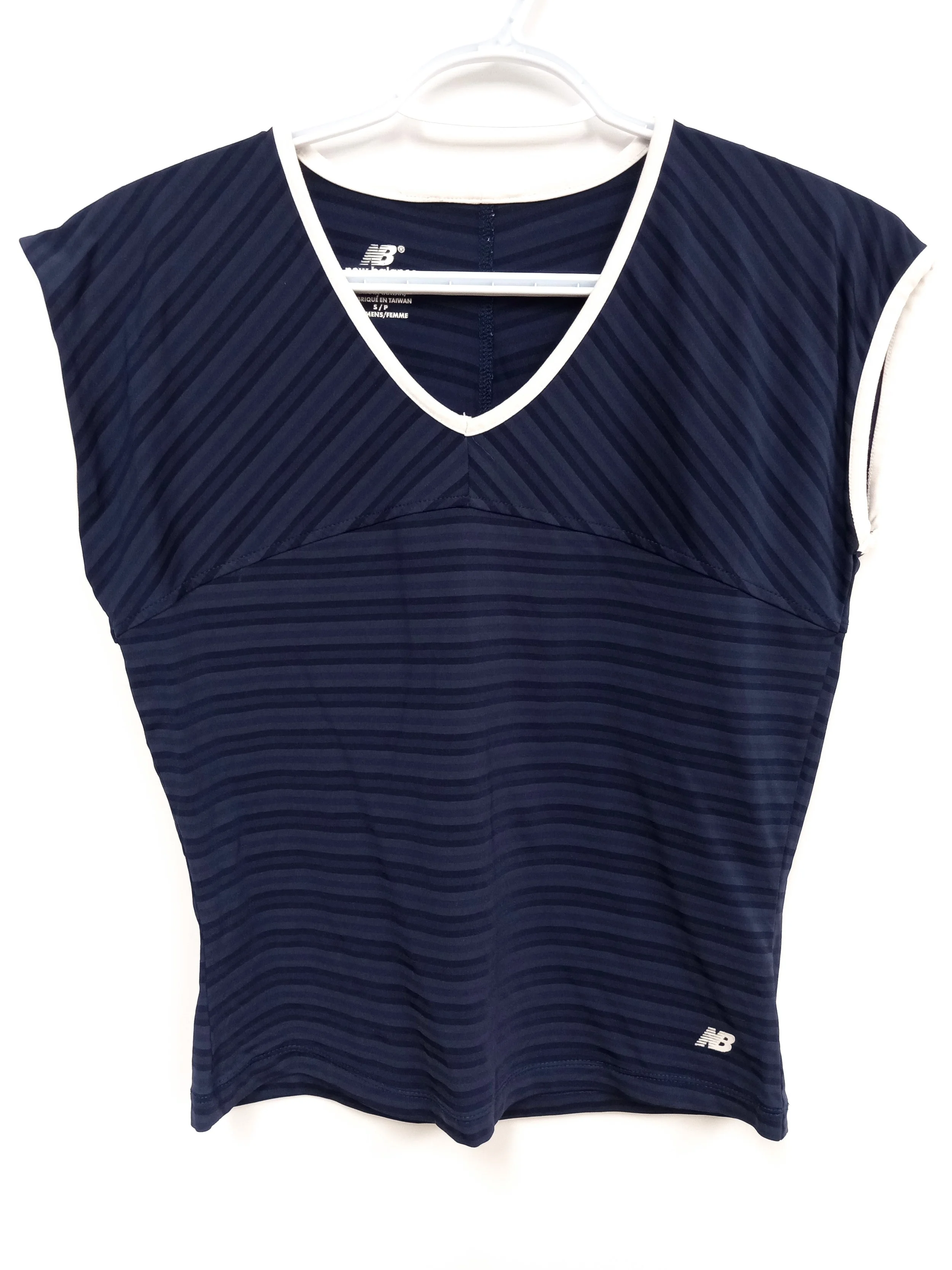 Haut bleu marin rayé, New Balance, Taille S