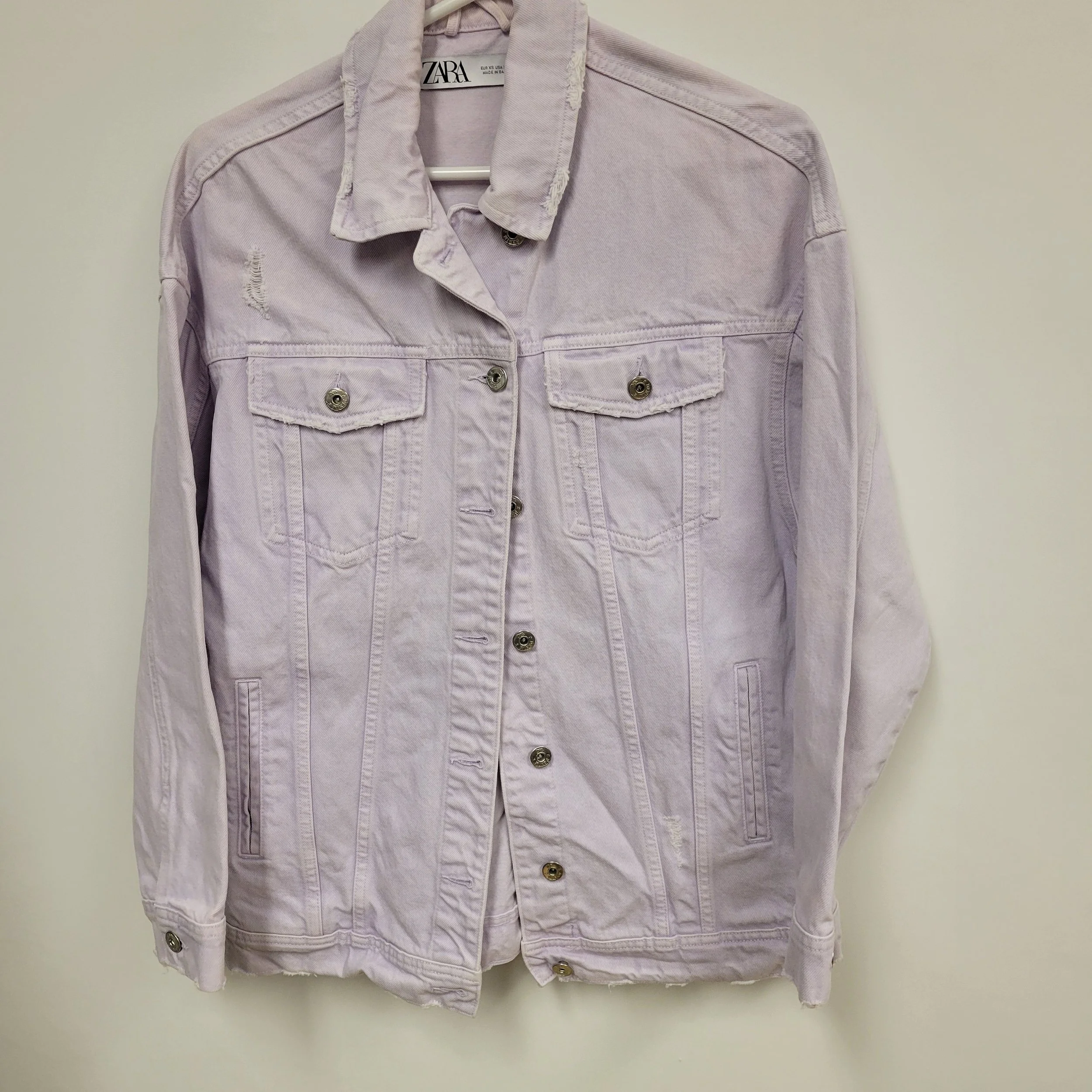 Veste en jeans mauve pâle, Zara, XS